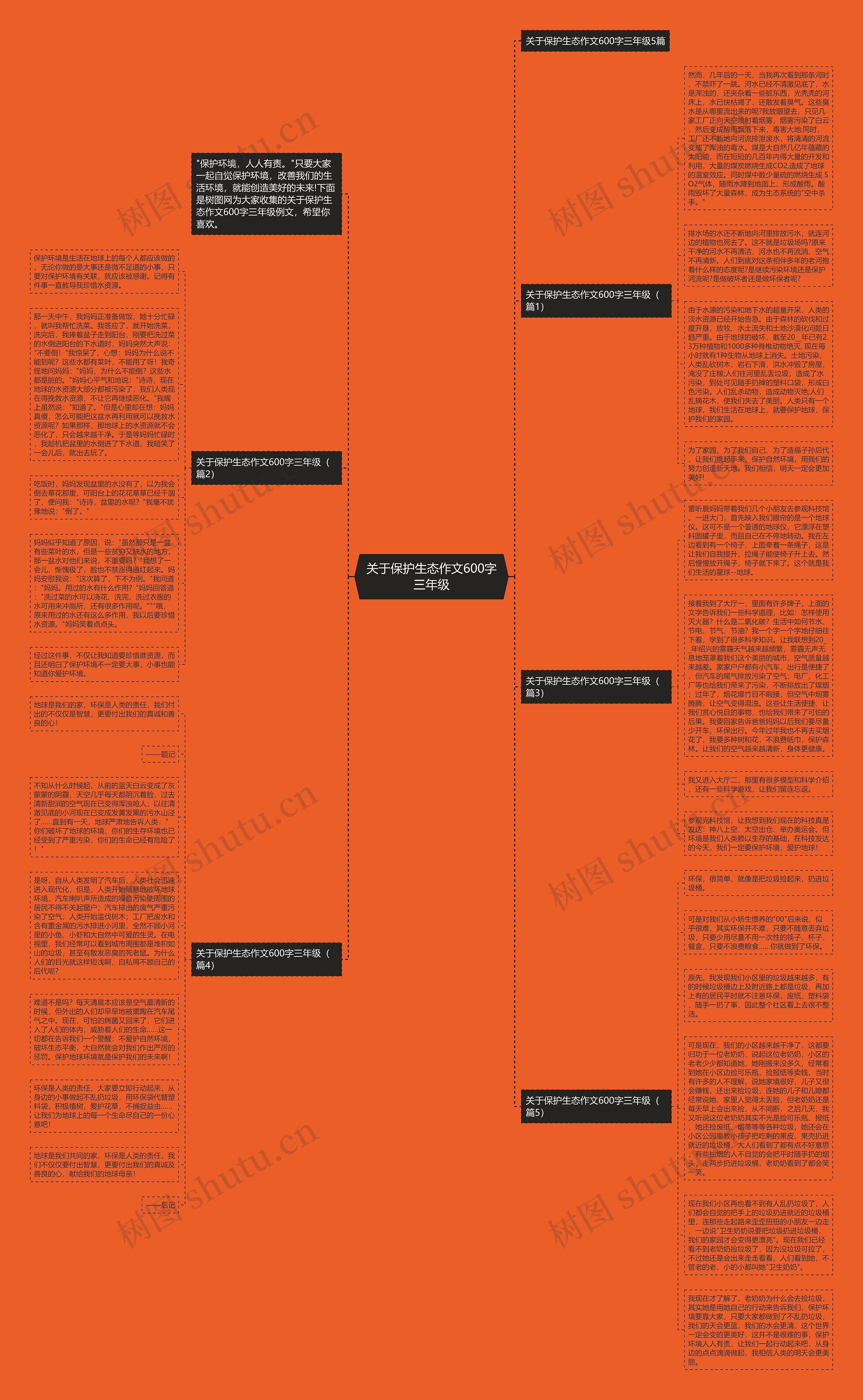 关于保护生态作文600字三年级思维导图