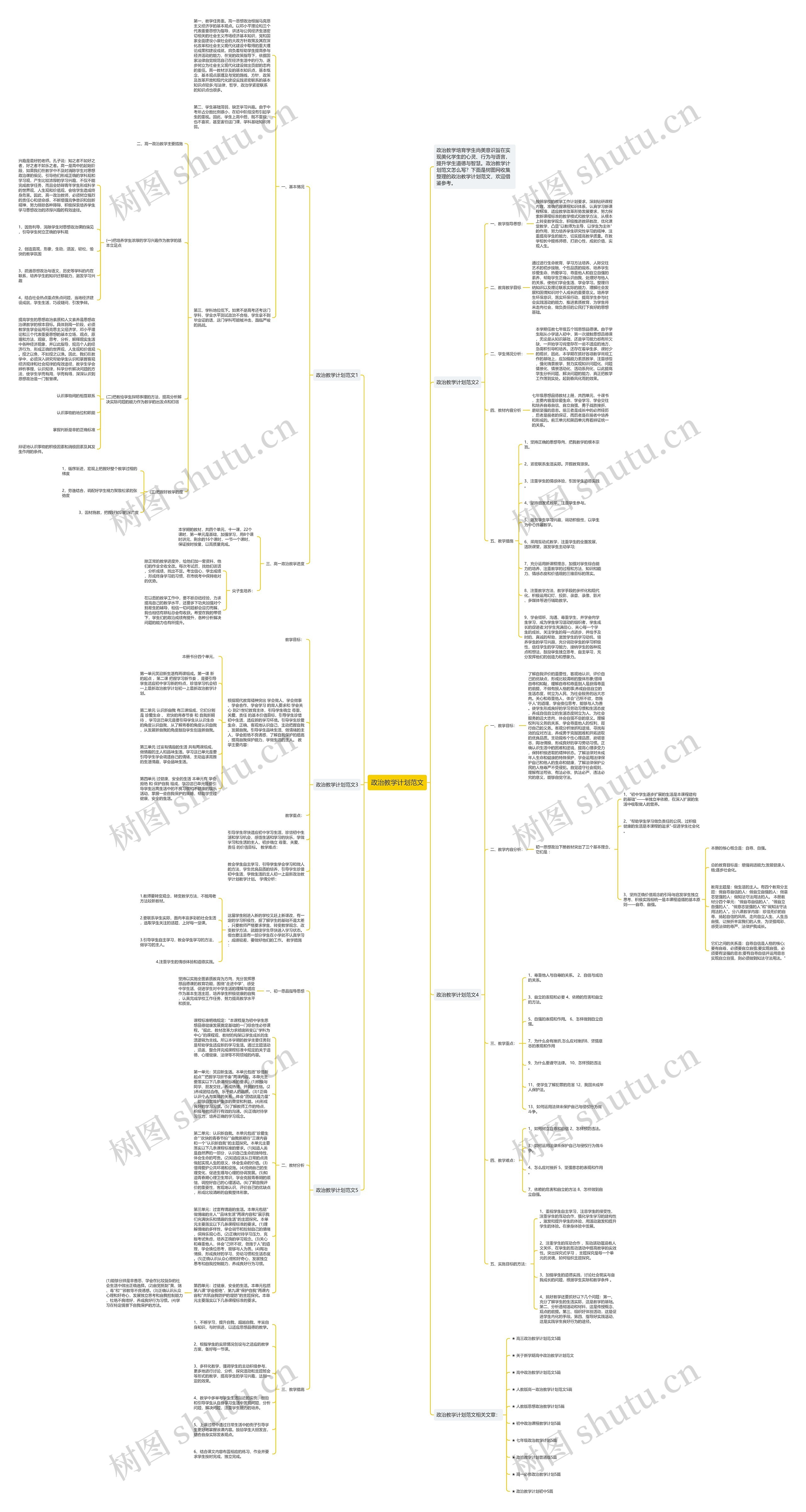 政治教学计划范文思维导图