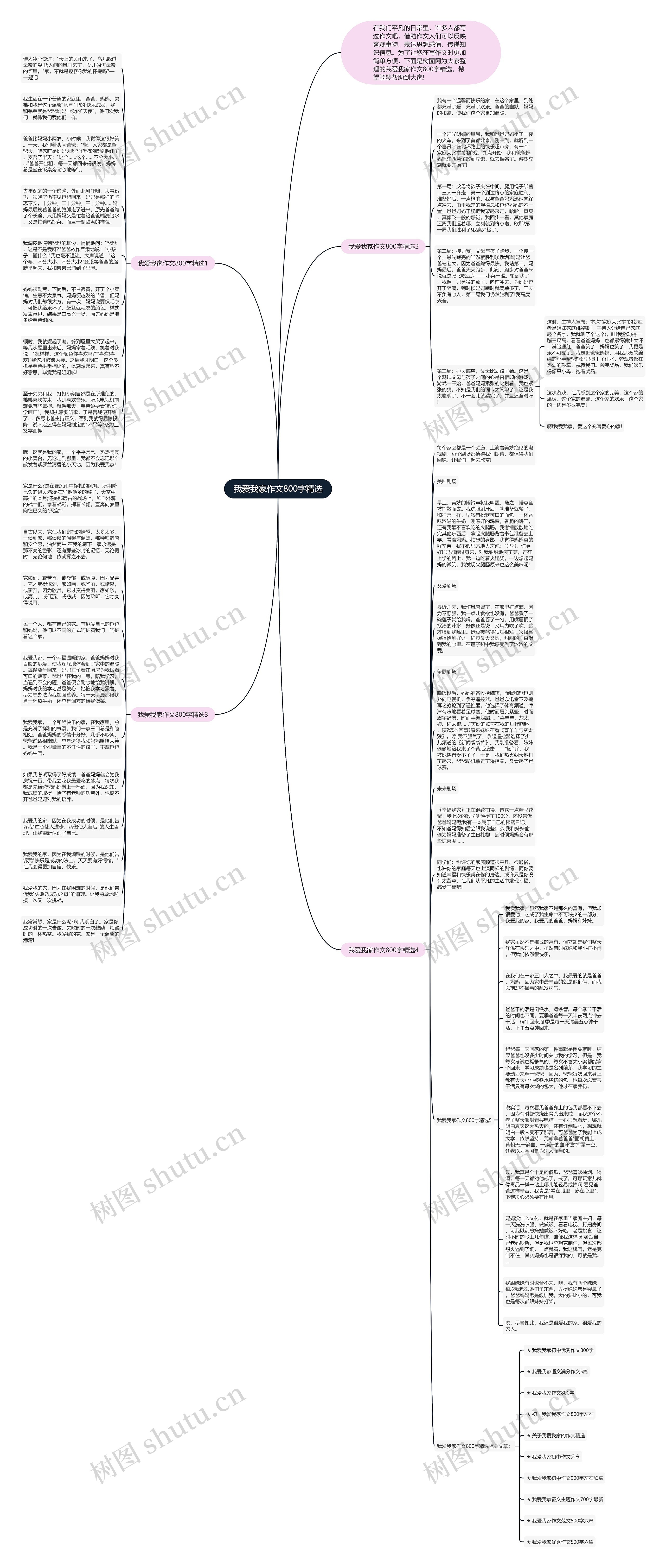我爱我家作文800字精选思维导图