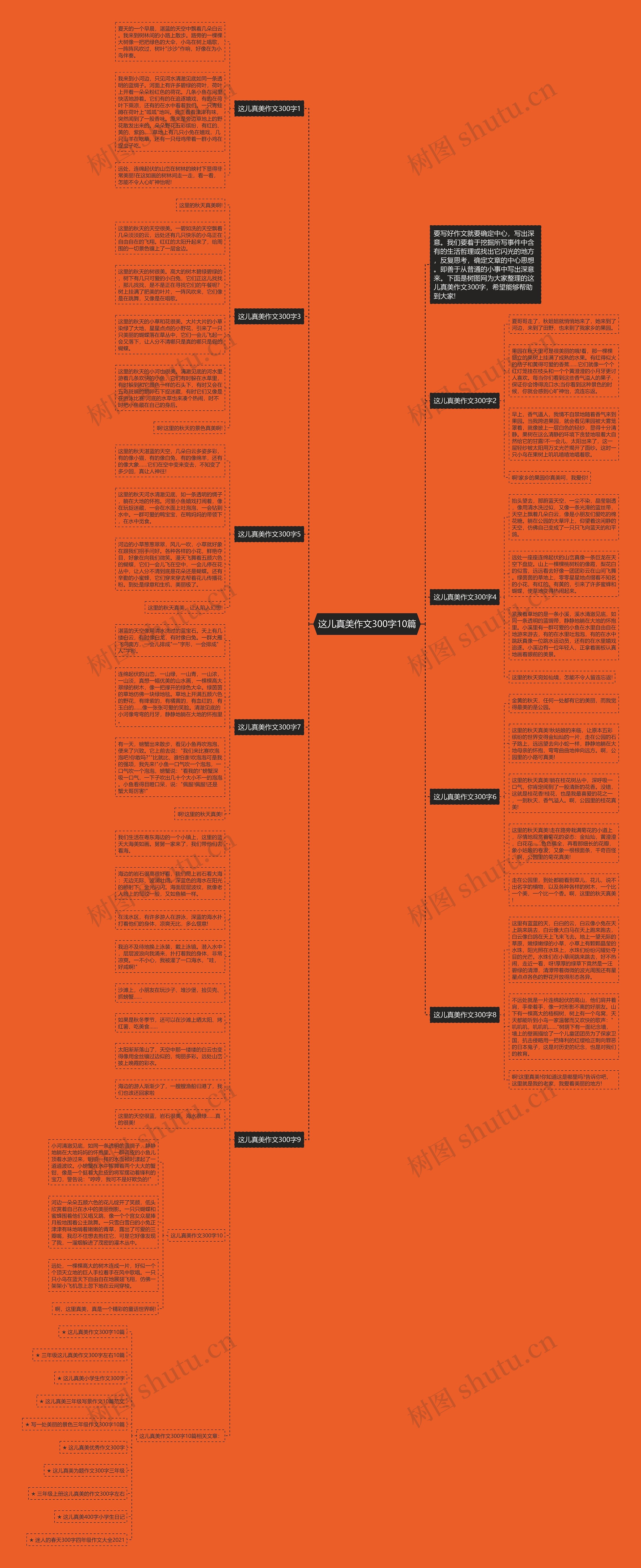 这儿真美作文300字10篇思维导图