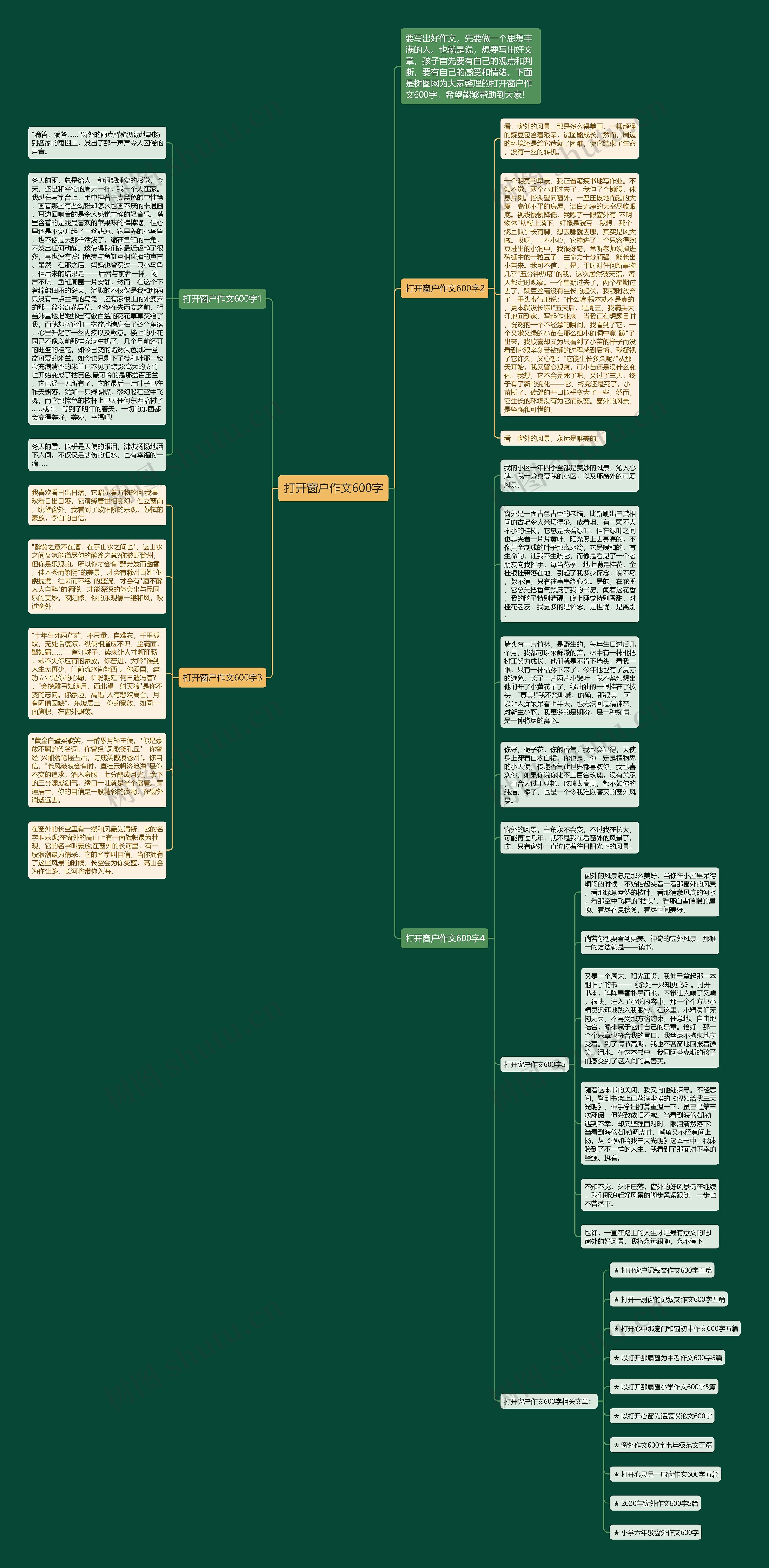 打开窗户作文600字思维导图