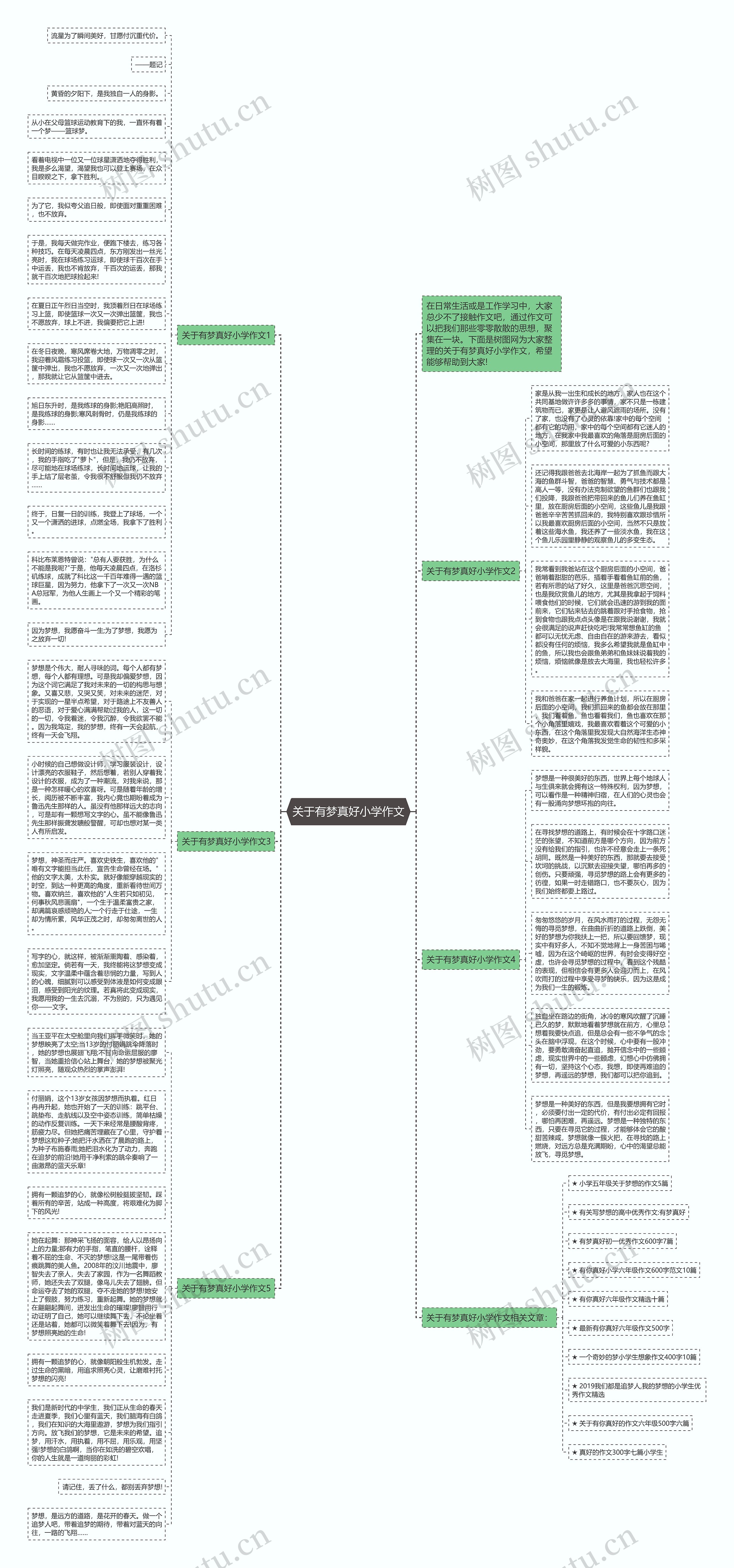 关于有梦真好小学作文思维导图