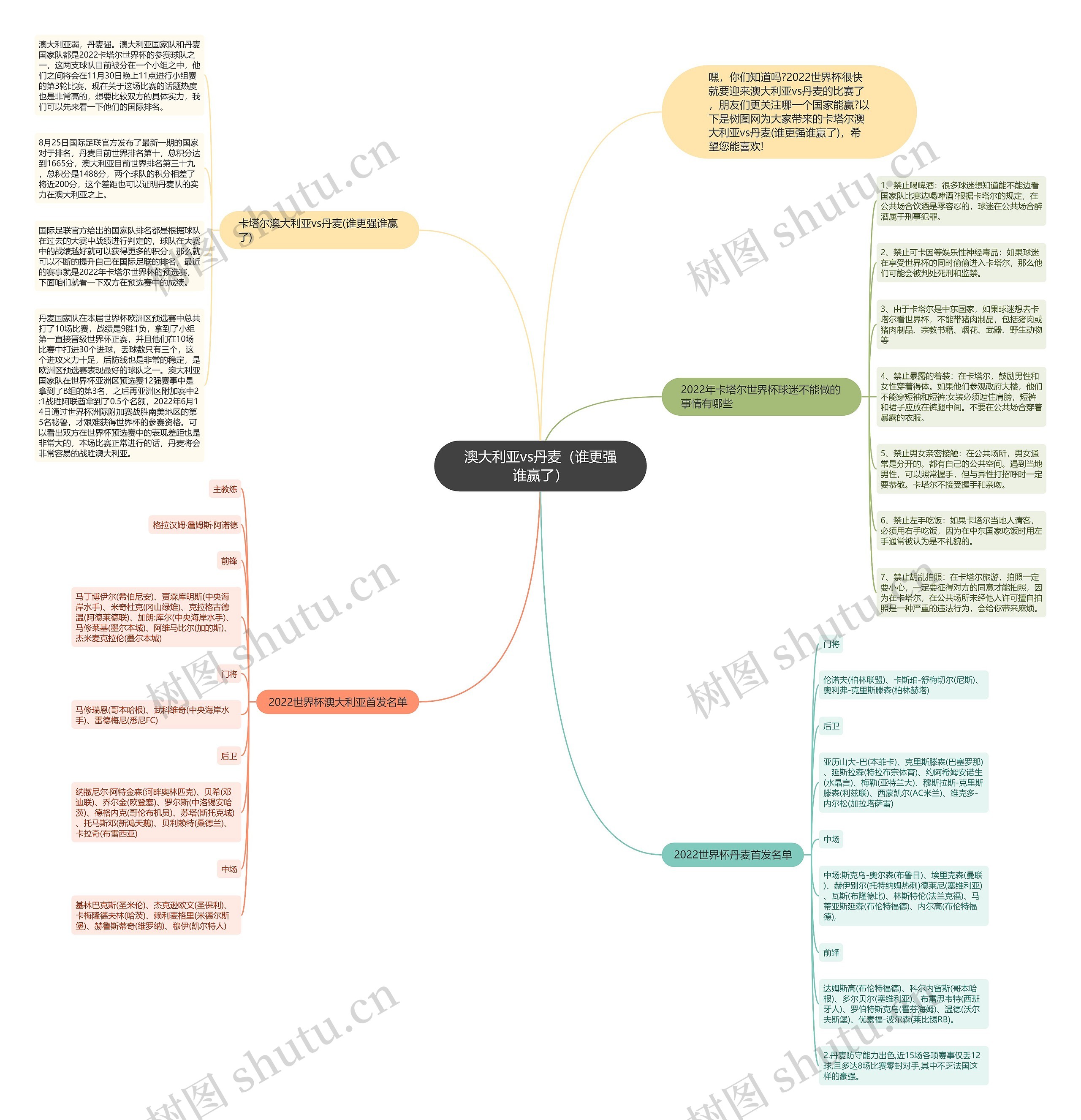 澳大利亚vs丹麦（谁更强谁赢了）思维导图