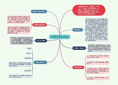 大寒节气养生小知识