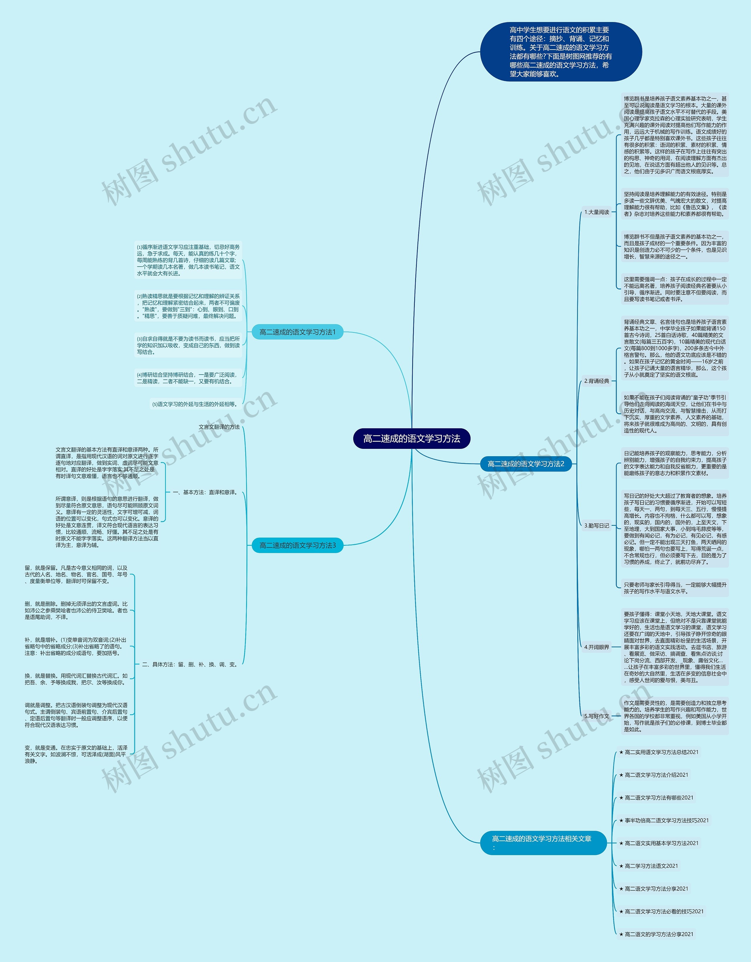 高二速成的语文学习方法思维导图
