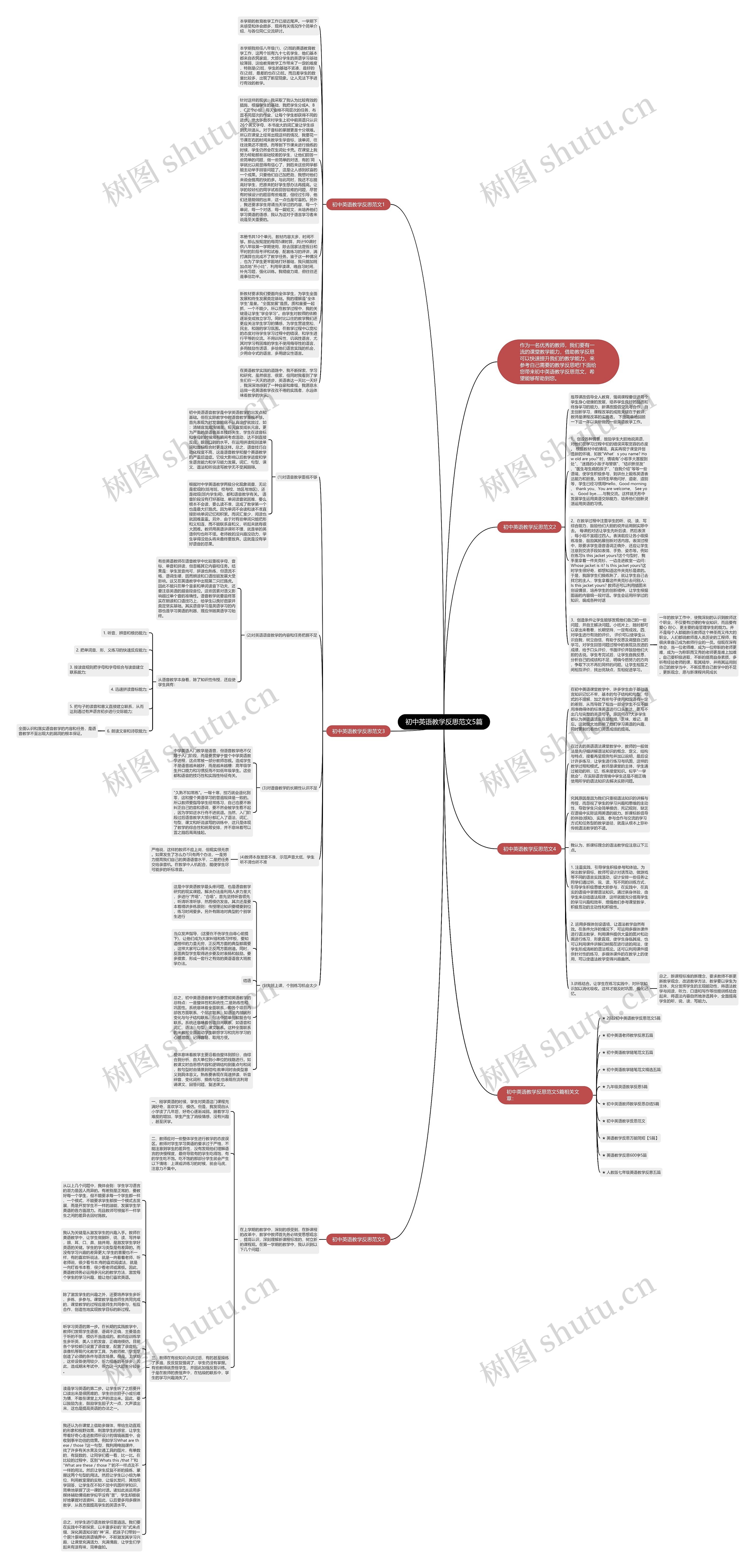 初中英语教学反思范文5篇思维导图