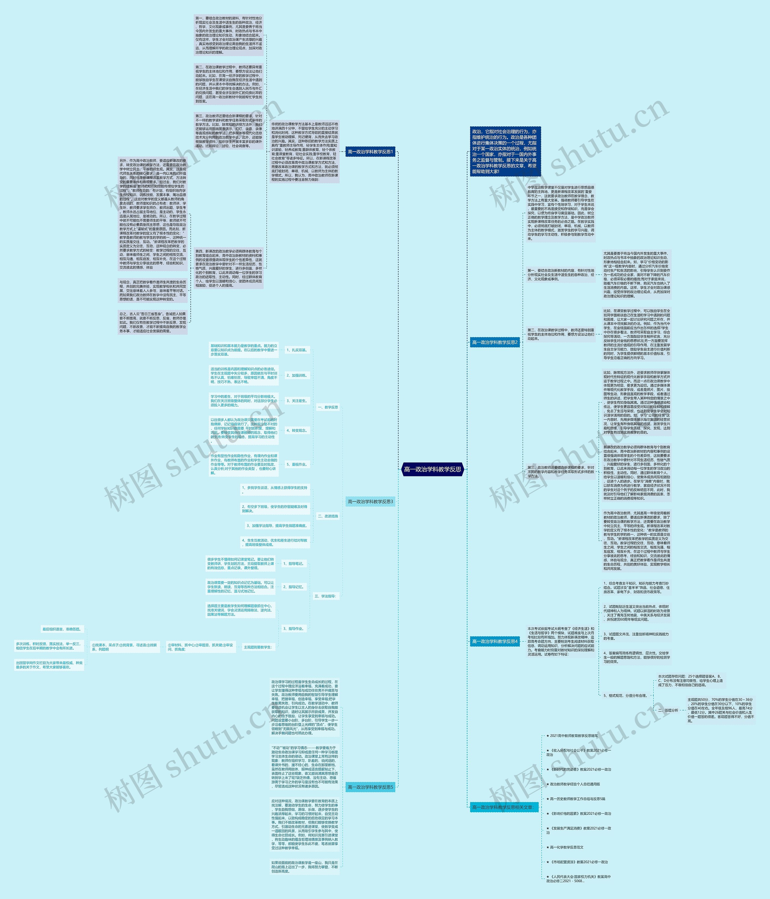 高一政治学科教学反思思维导图
