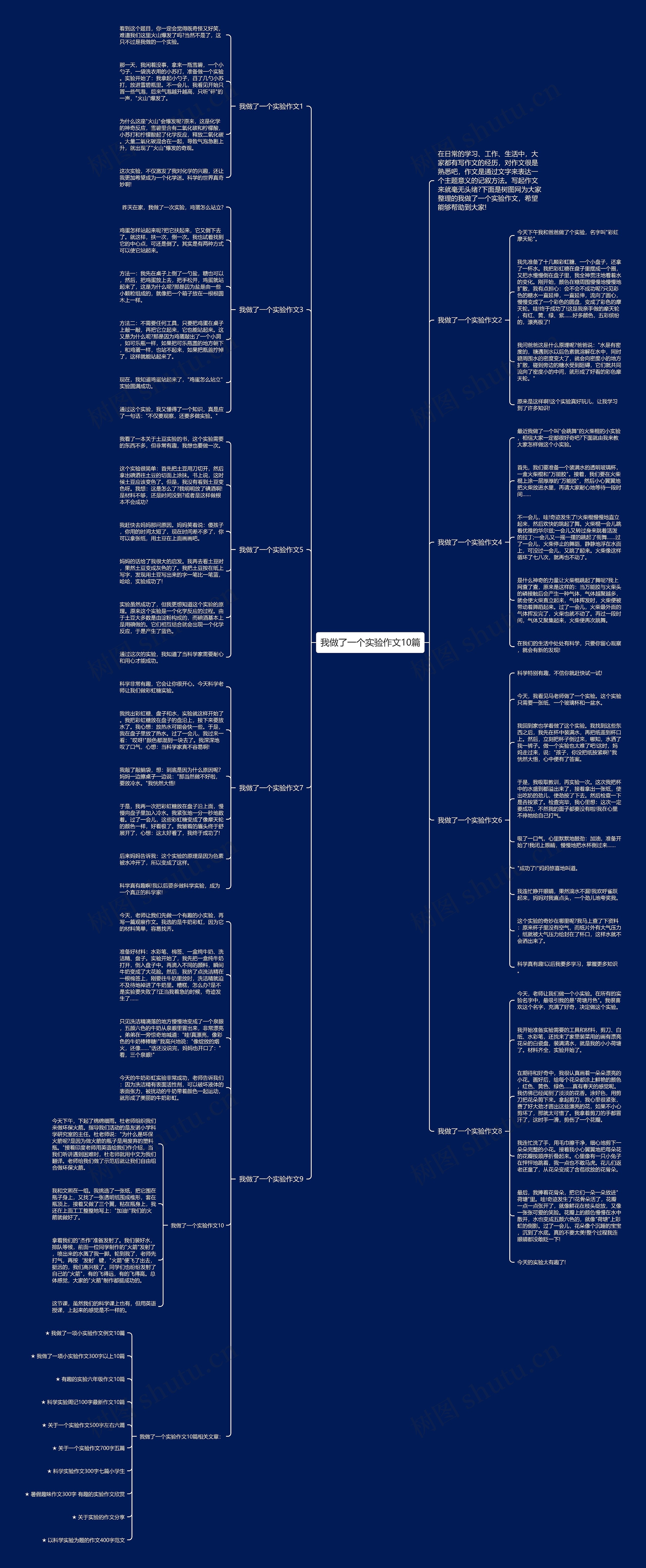 我做了一个实验作文10篇思维导图