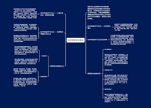 如何学好初中政治