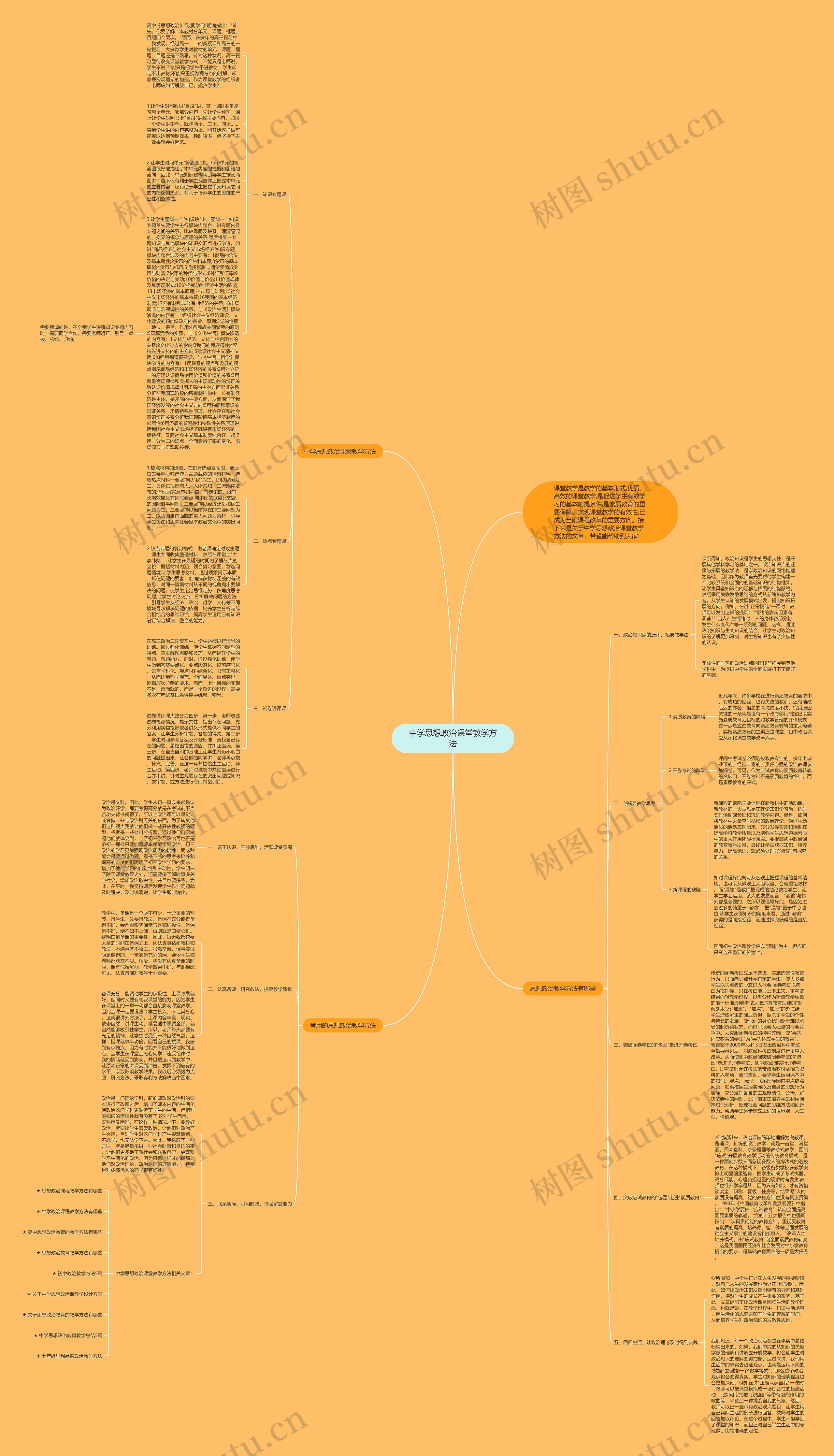 中学思想政治课堂教学方法思维导图