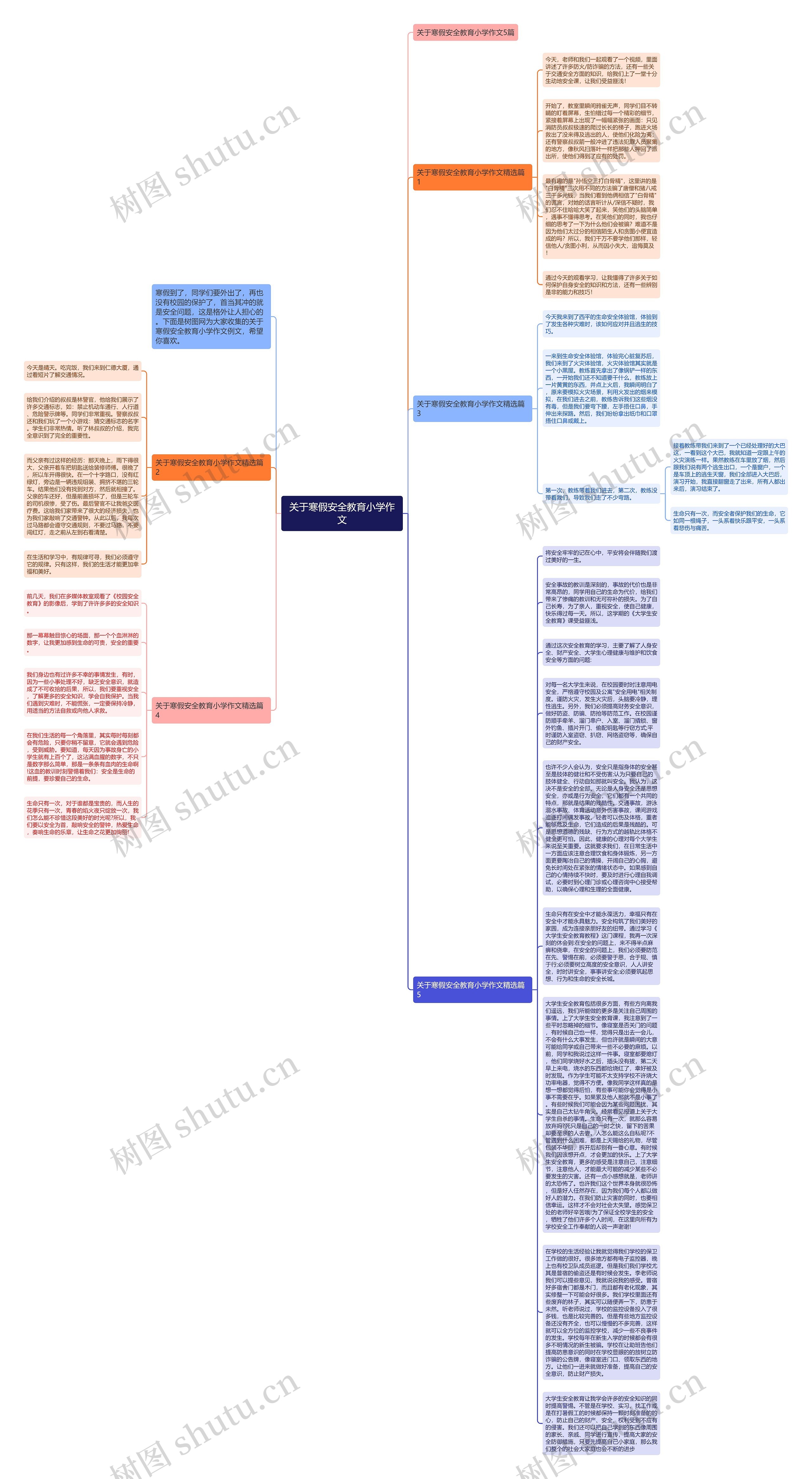 关于寒假安全教育小学作文思维导图