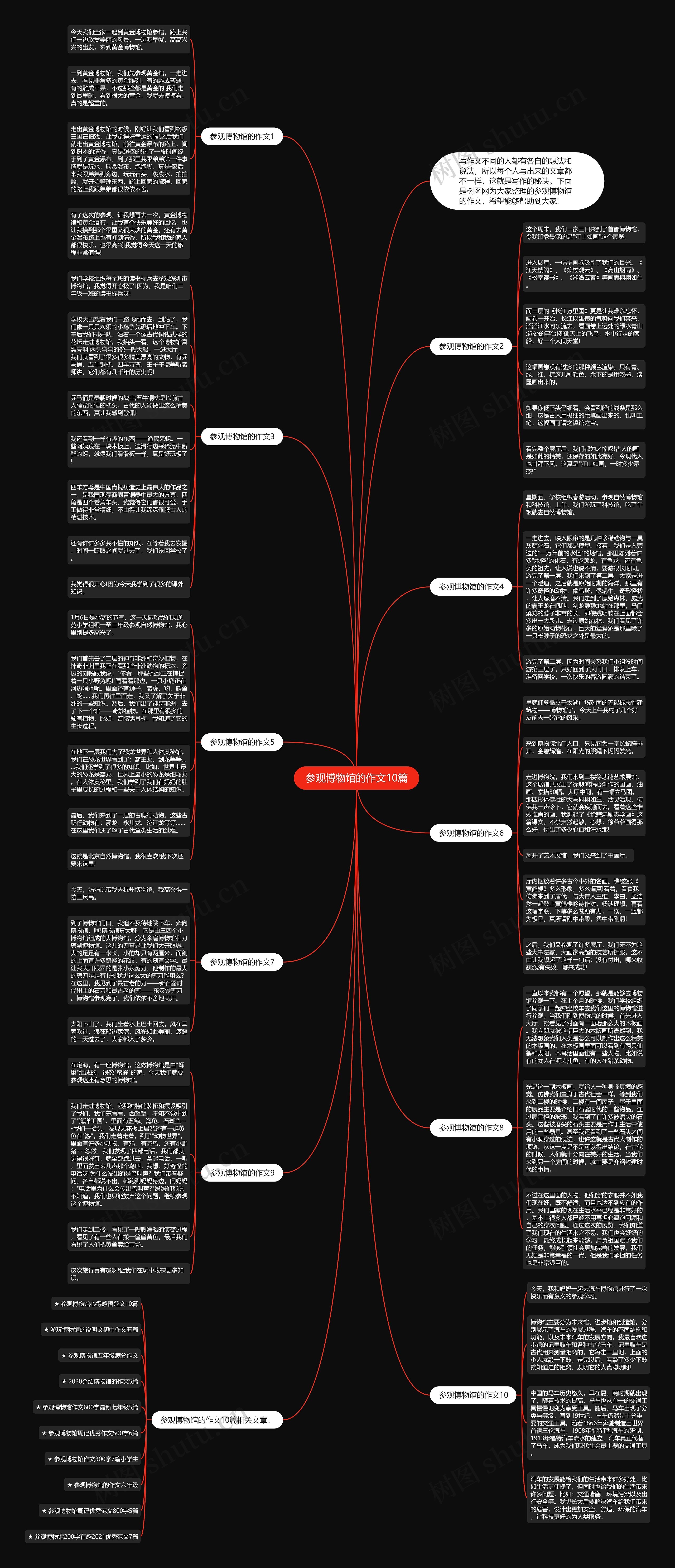 参观博物馆的作文10篇思维导图