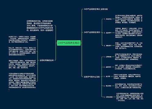24节气谷雨养生常识