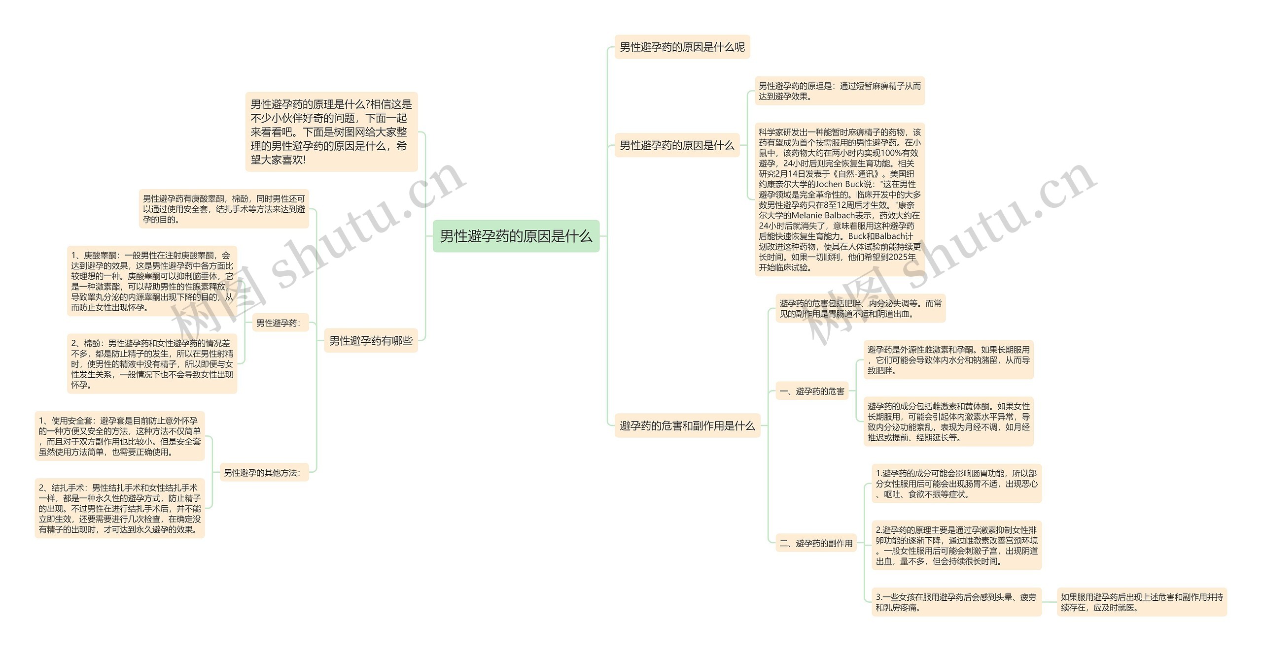 男性避孕药的原因是什么思维导图