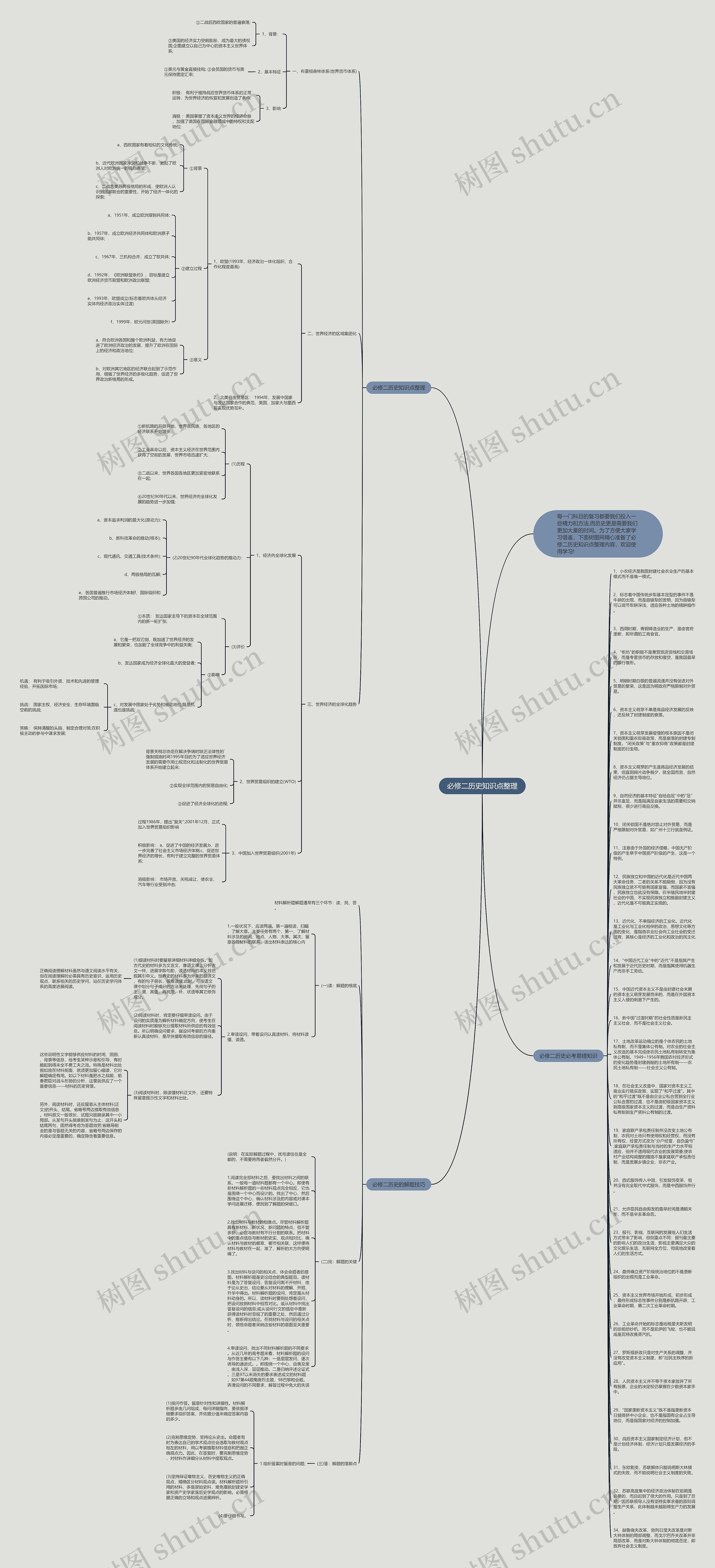 必修二历史知识点整理思维导图