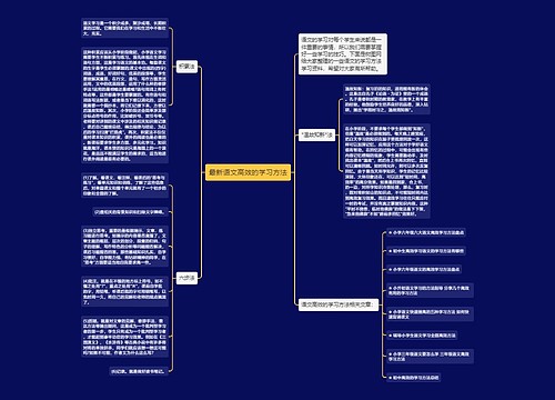 最新语文高效的学习方法