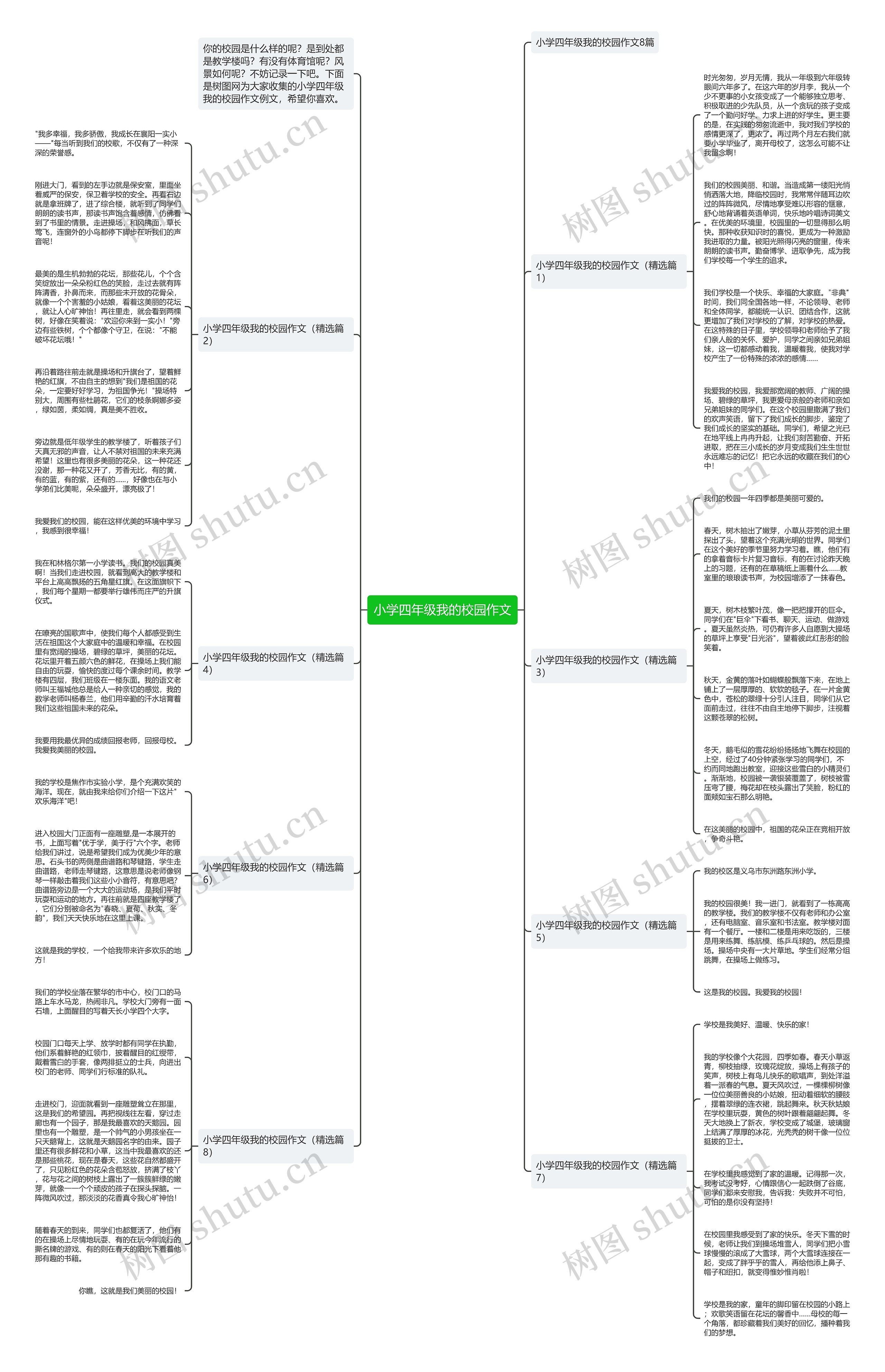 小学四年级我的校园作文思维导图