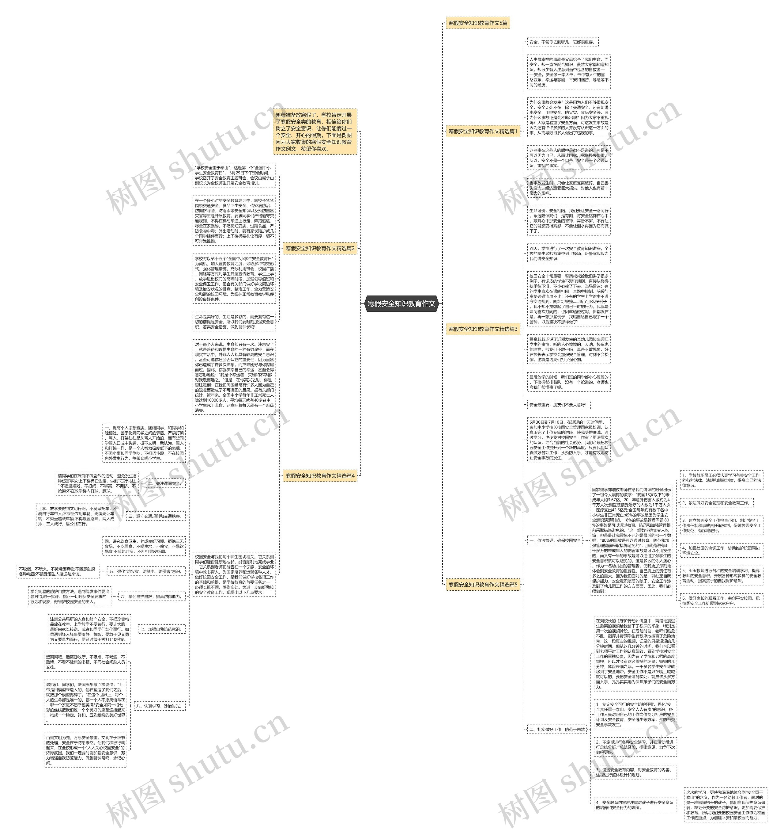 寒假安全知识教育作文思维导图