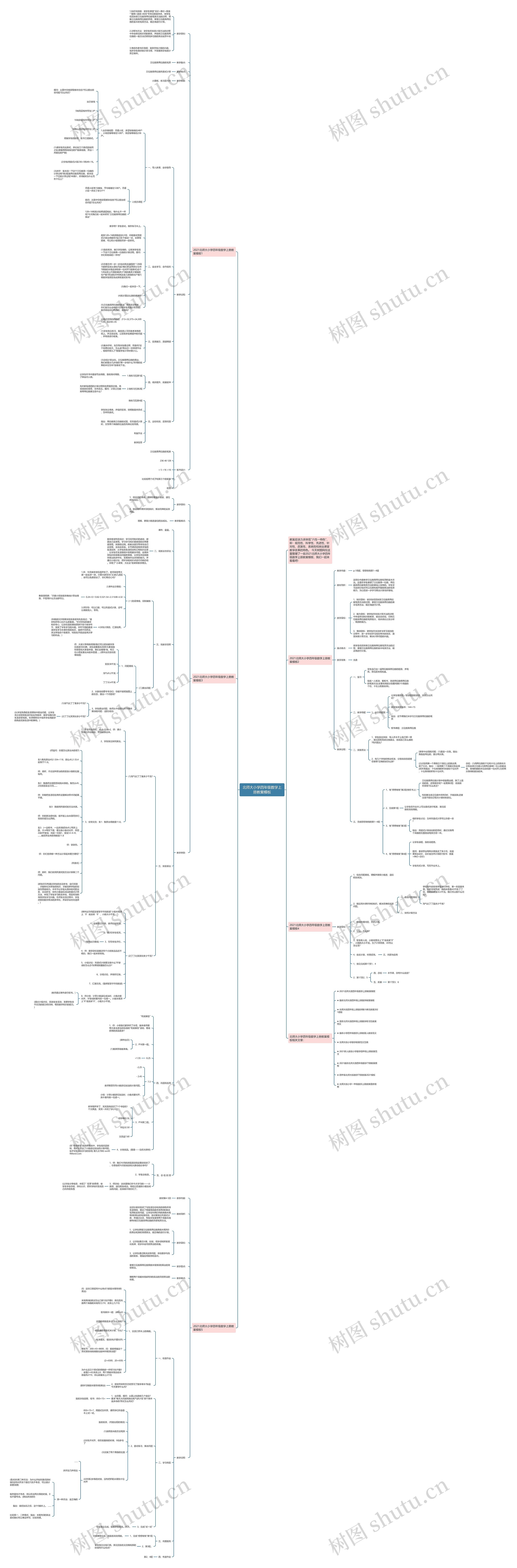 北师大小学四年级数学上册教案思维导图
