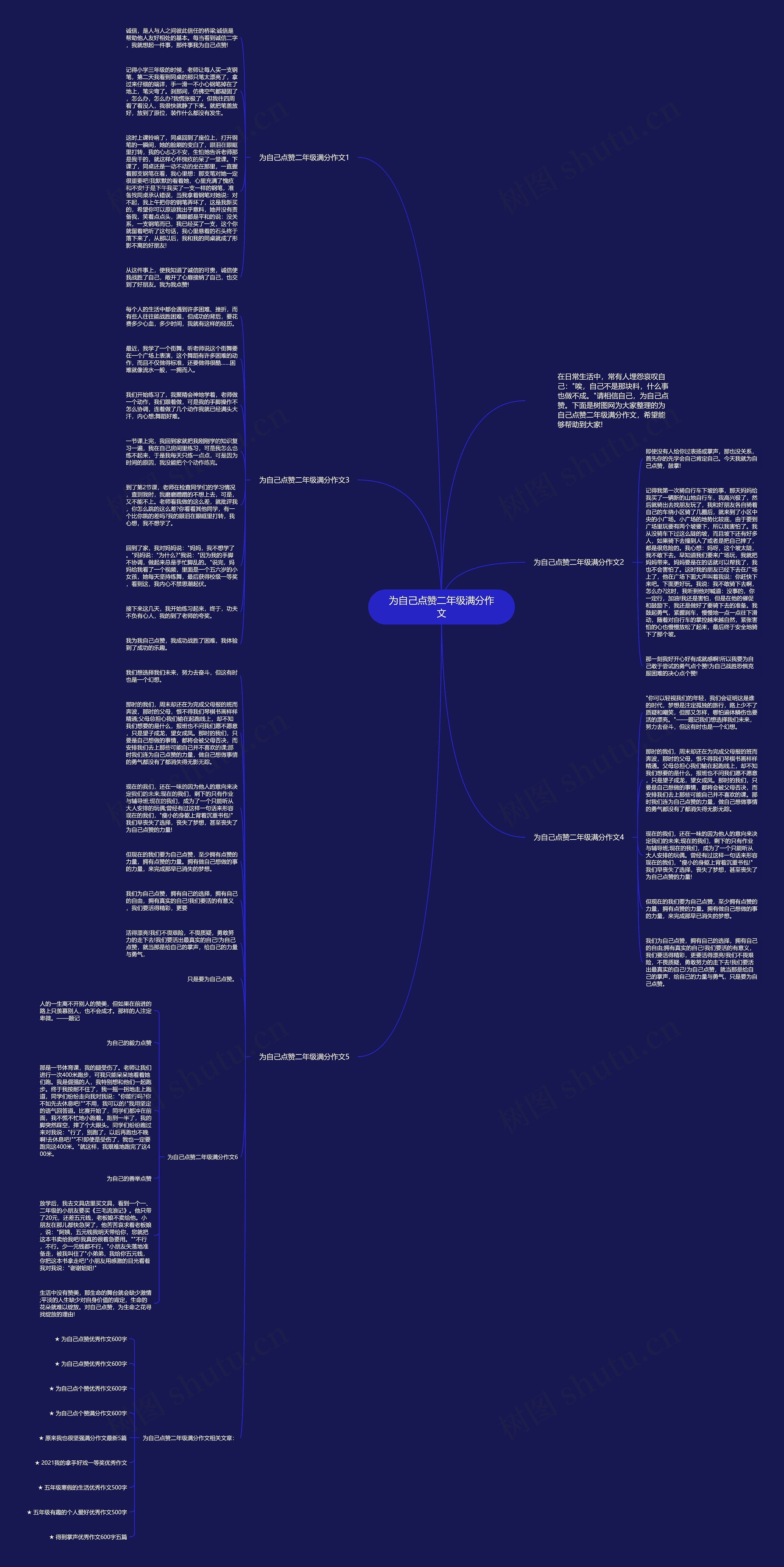 为自己点赞二年级满分作文思维导图