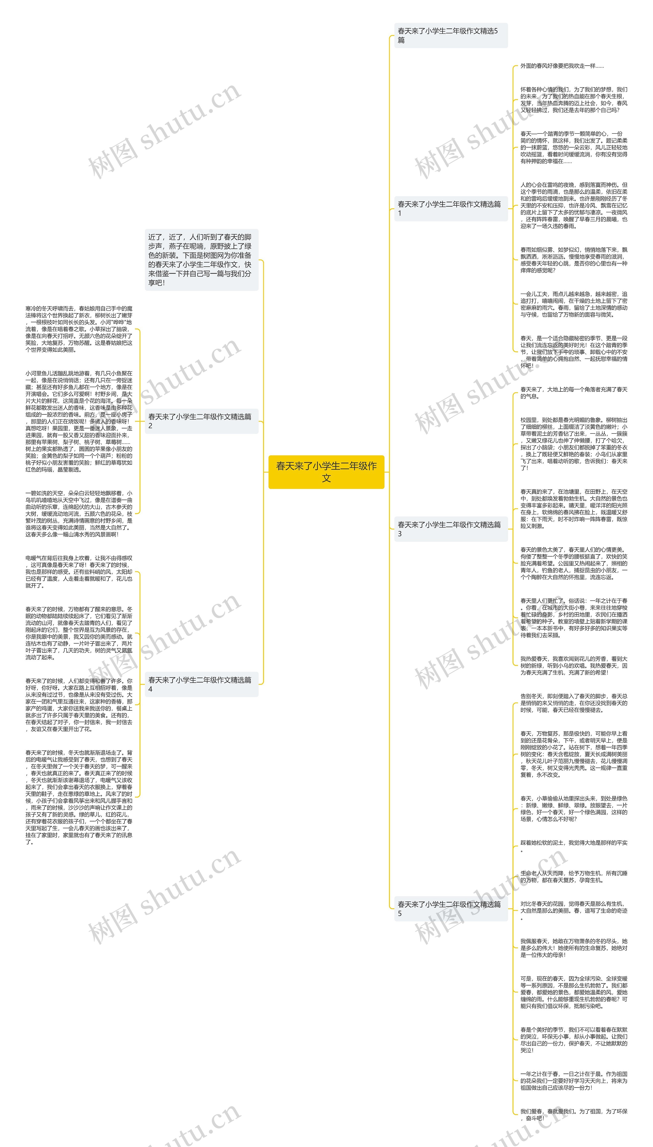 春天来了小学生二年级作文思维导图