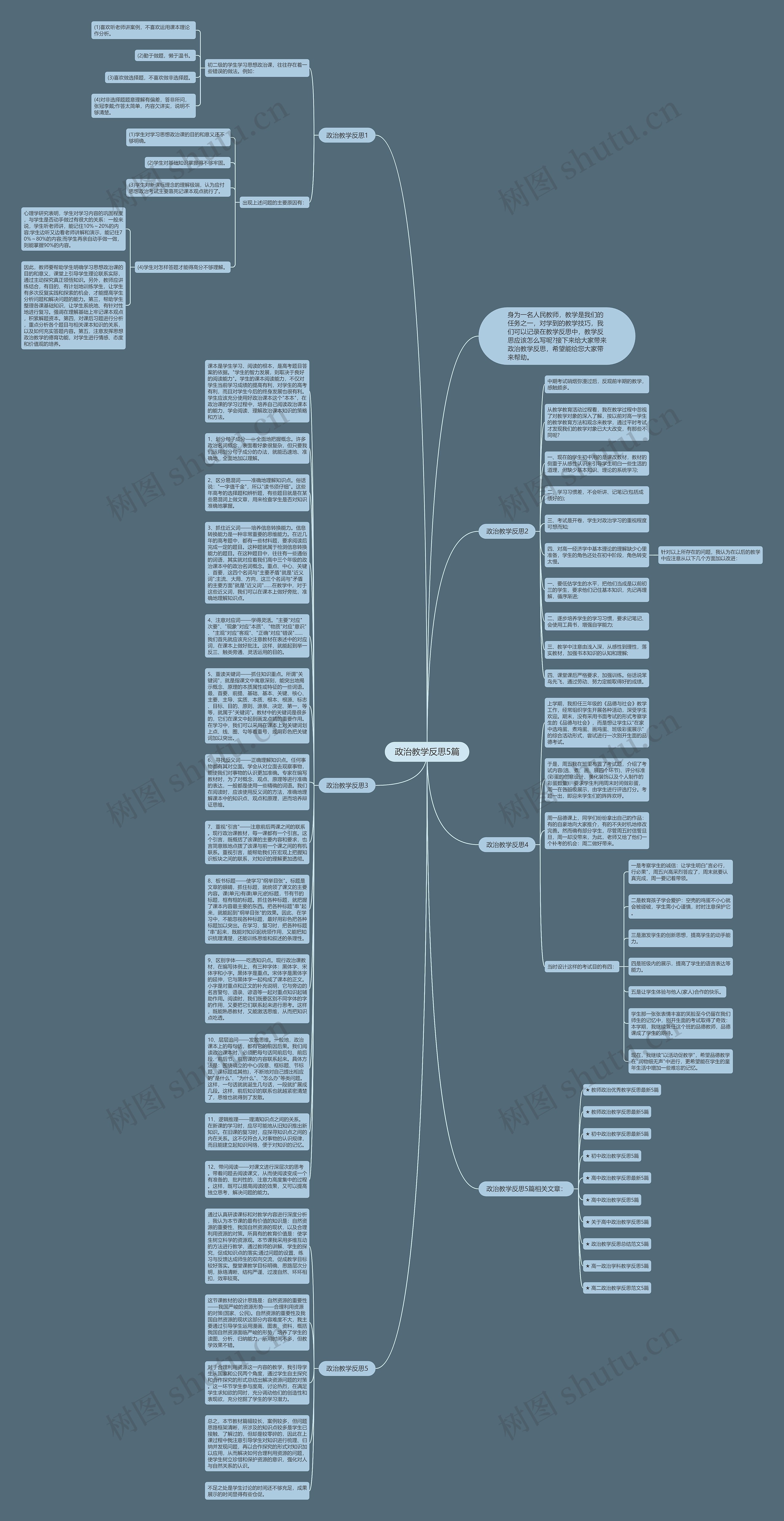 政治教学反思5篇思维导图