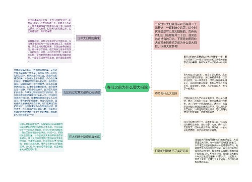 春节之前为什么要大扫除