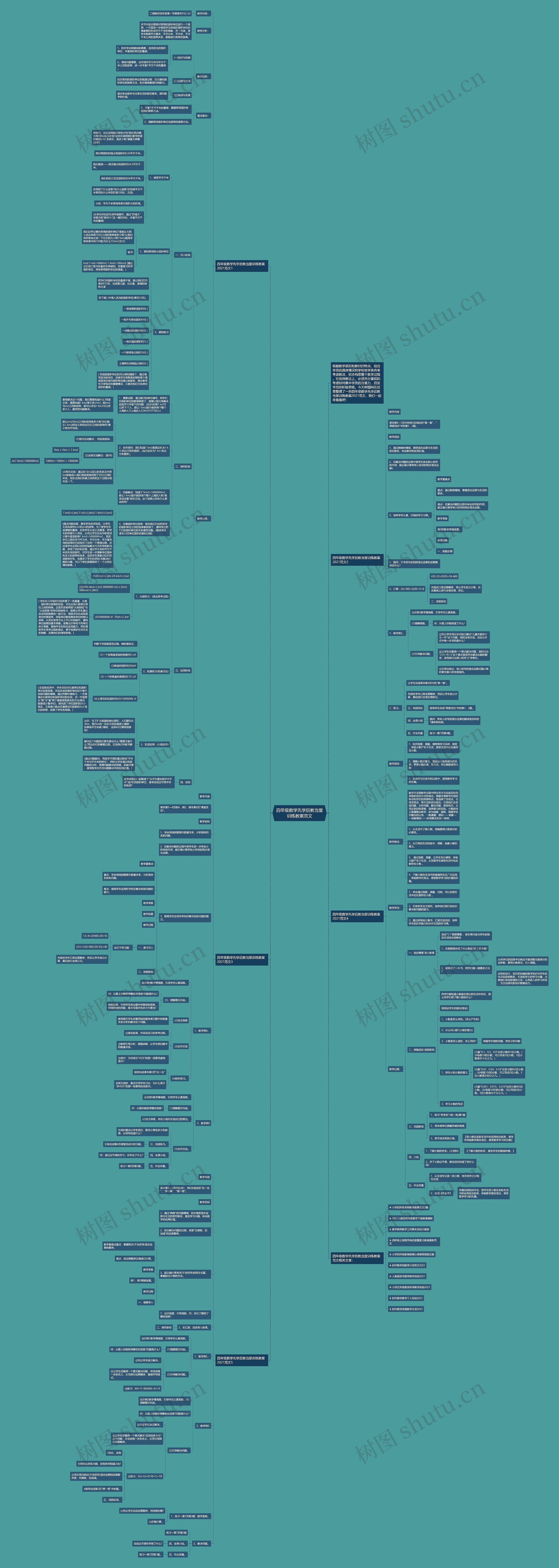 四年级数学先学后教当堂训练教案范文思维导图