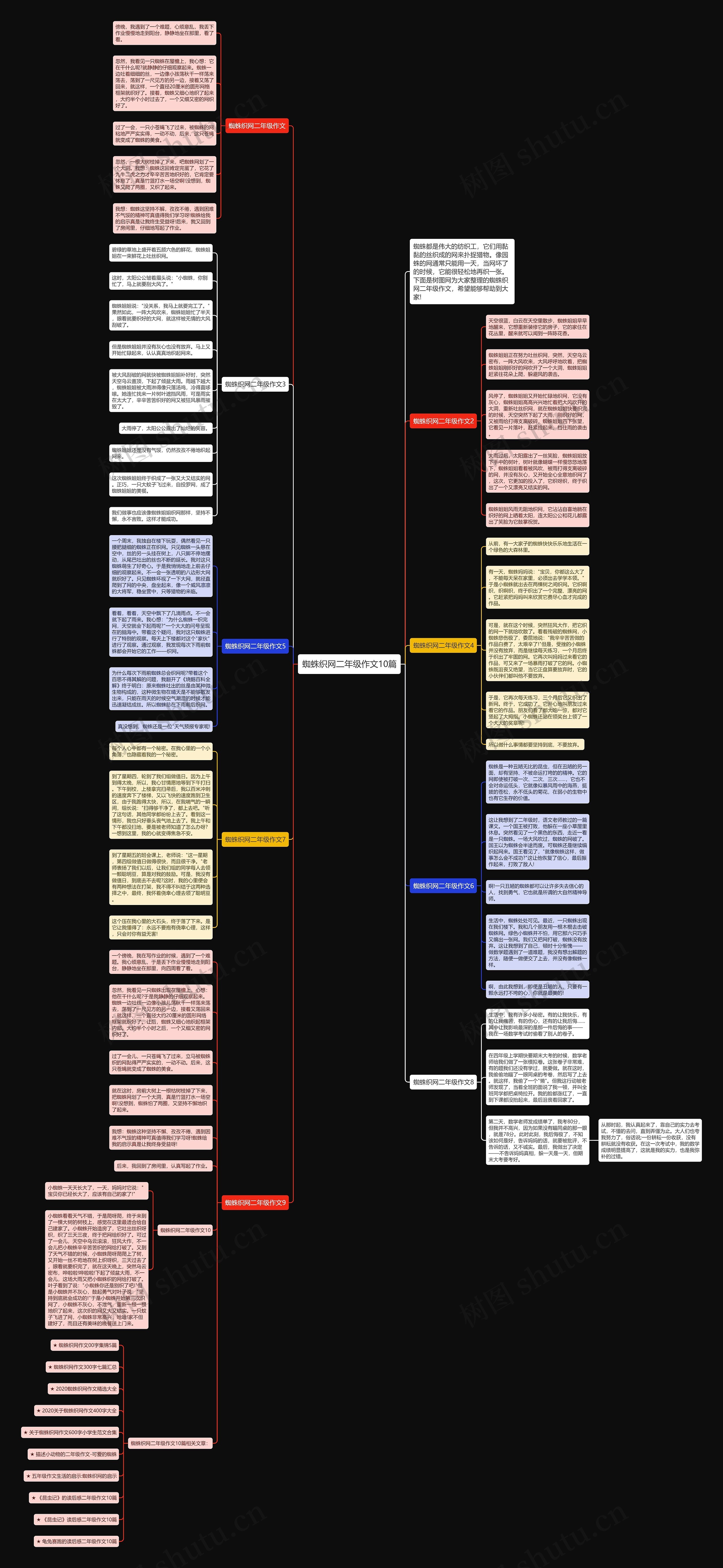 蜘蛛织网二年级作文10篇思维导图