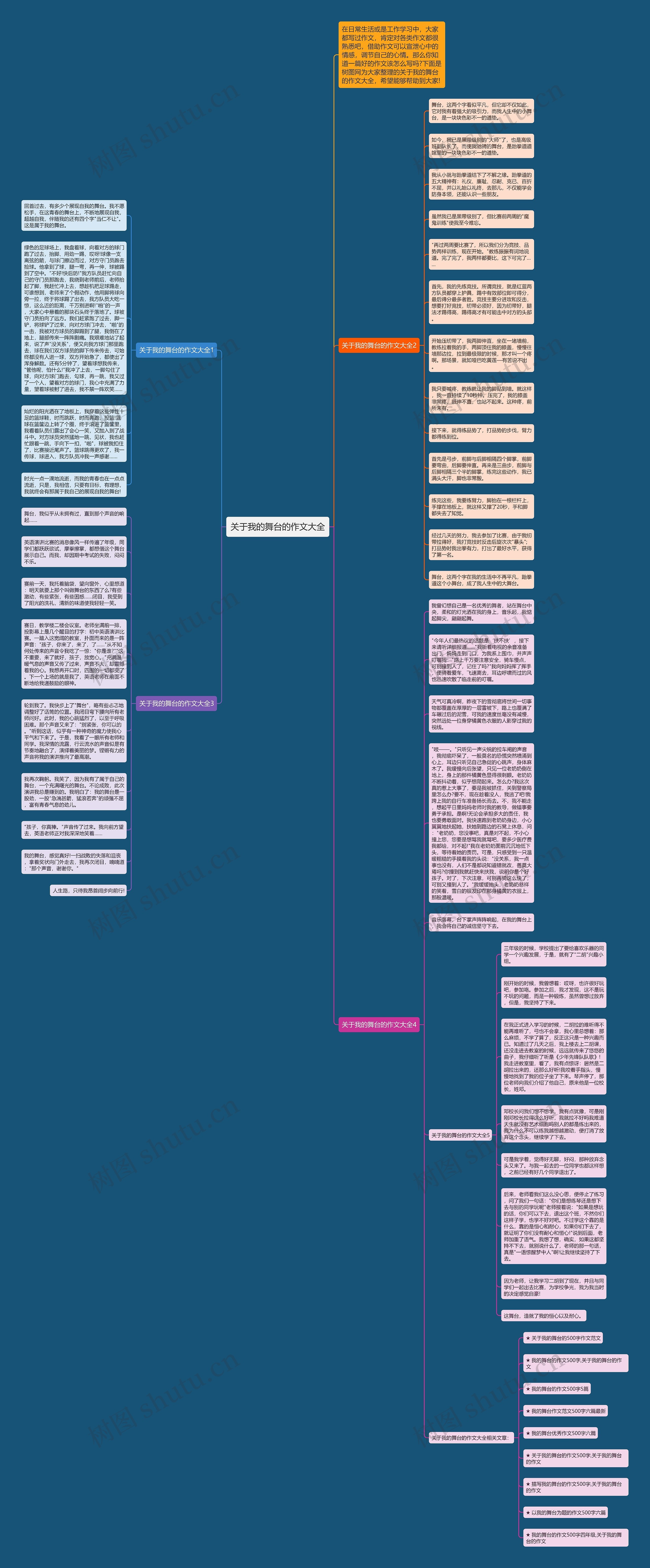 关于我的舞台的作文大全思维导图