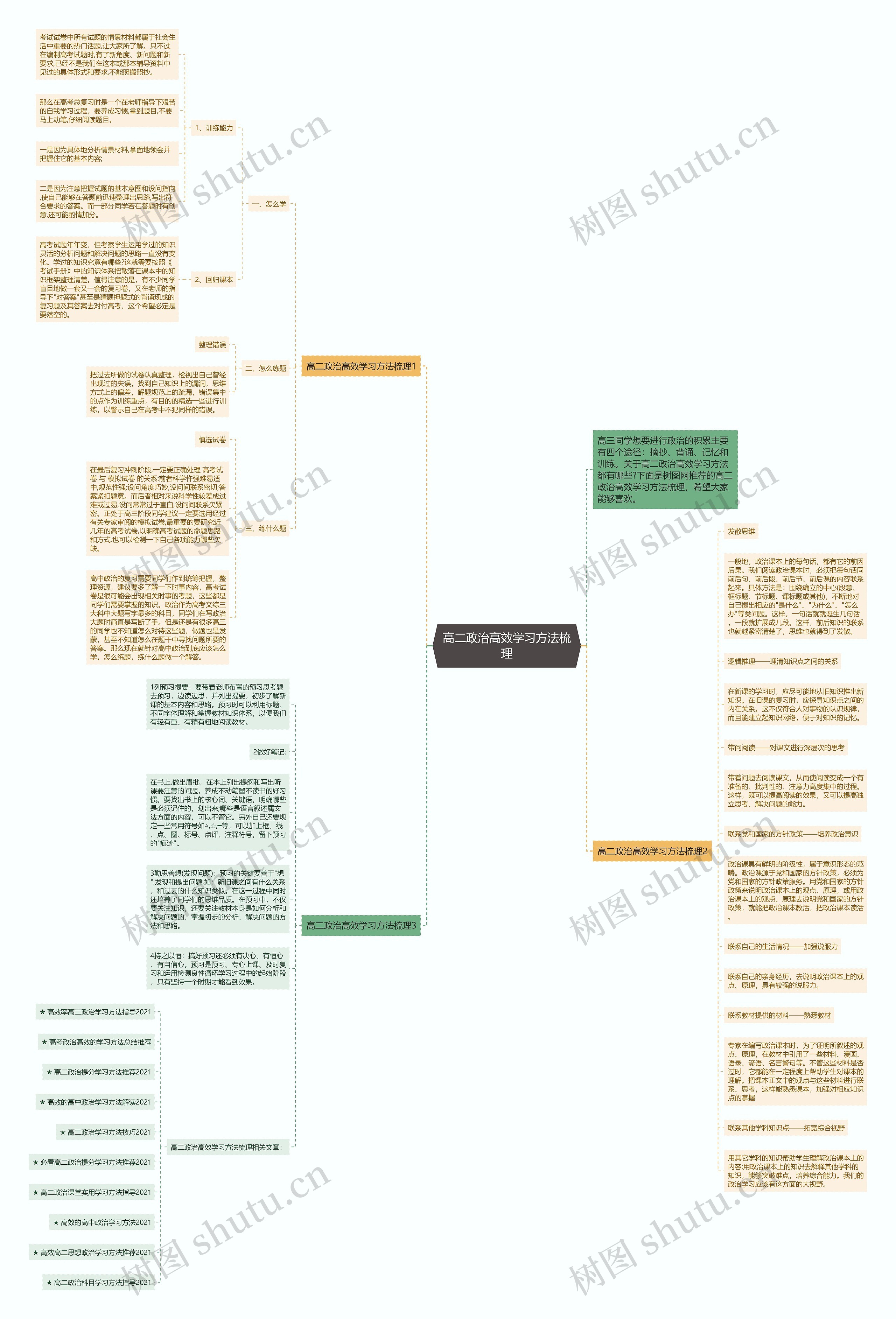 高二政治高效学习方法梳理思维导图