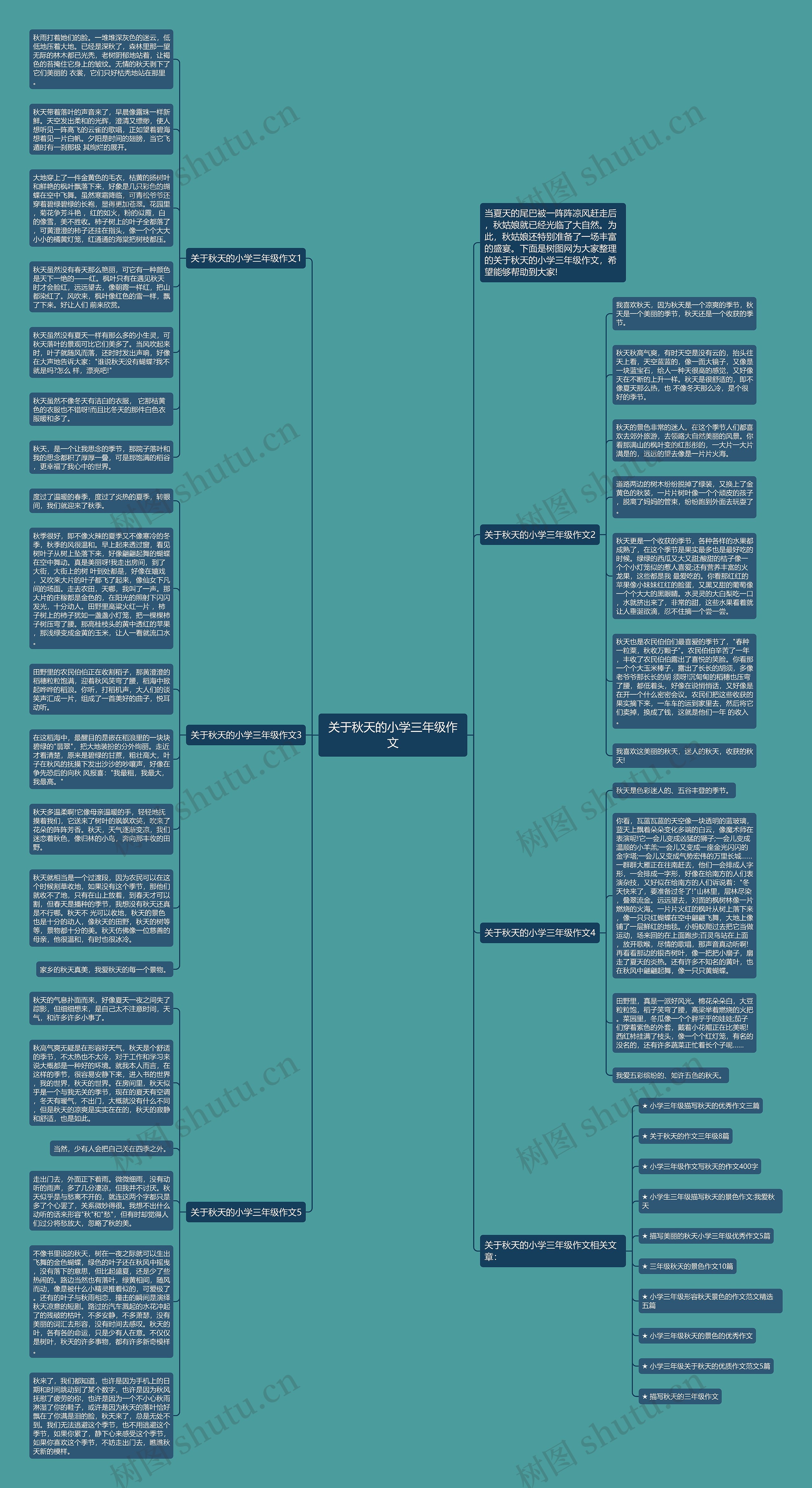 关于秋天的小学三年级作文思维导图