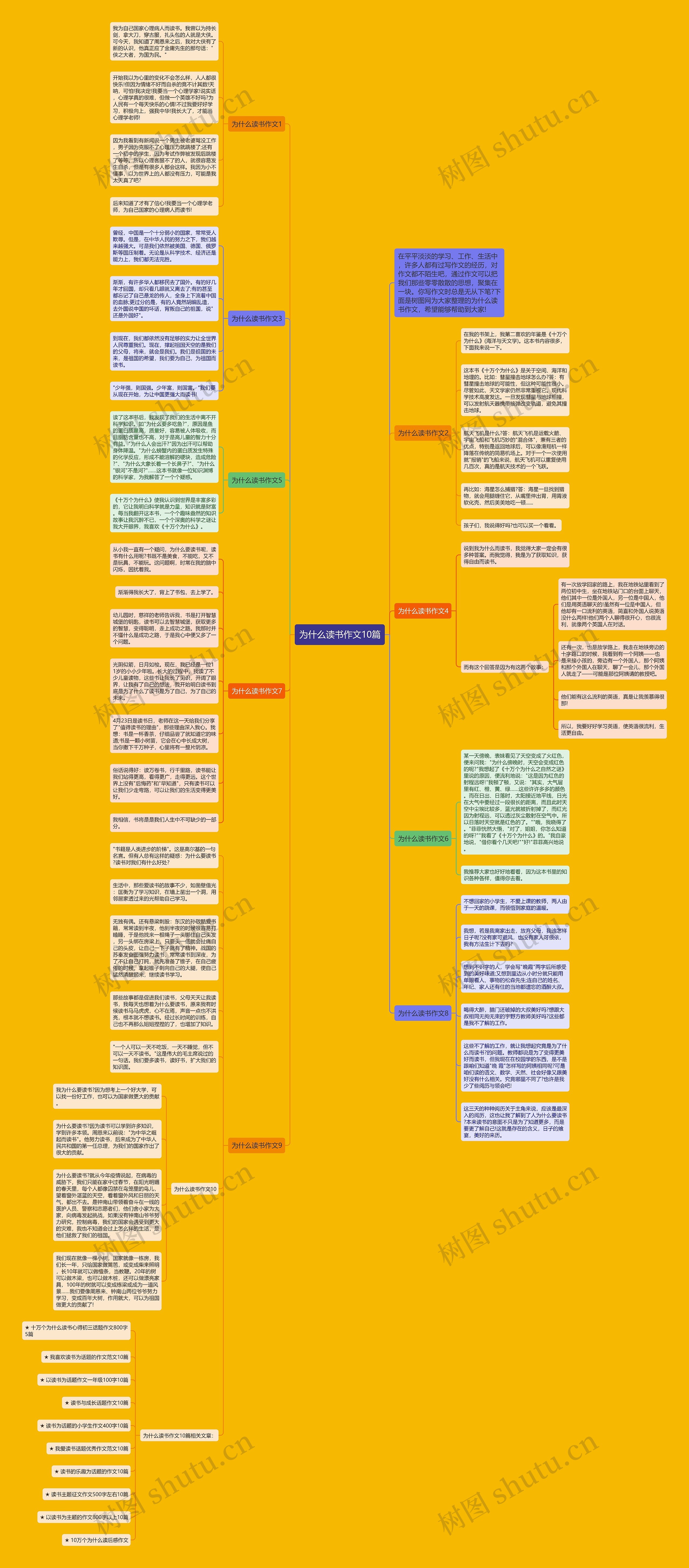 为什么读书作文10篇思维导图