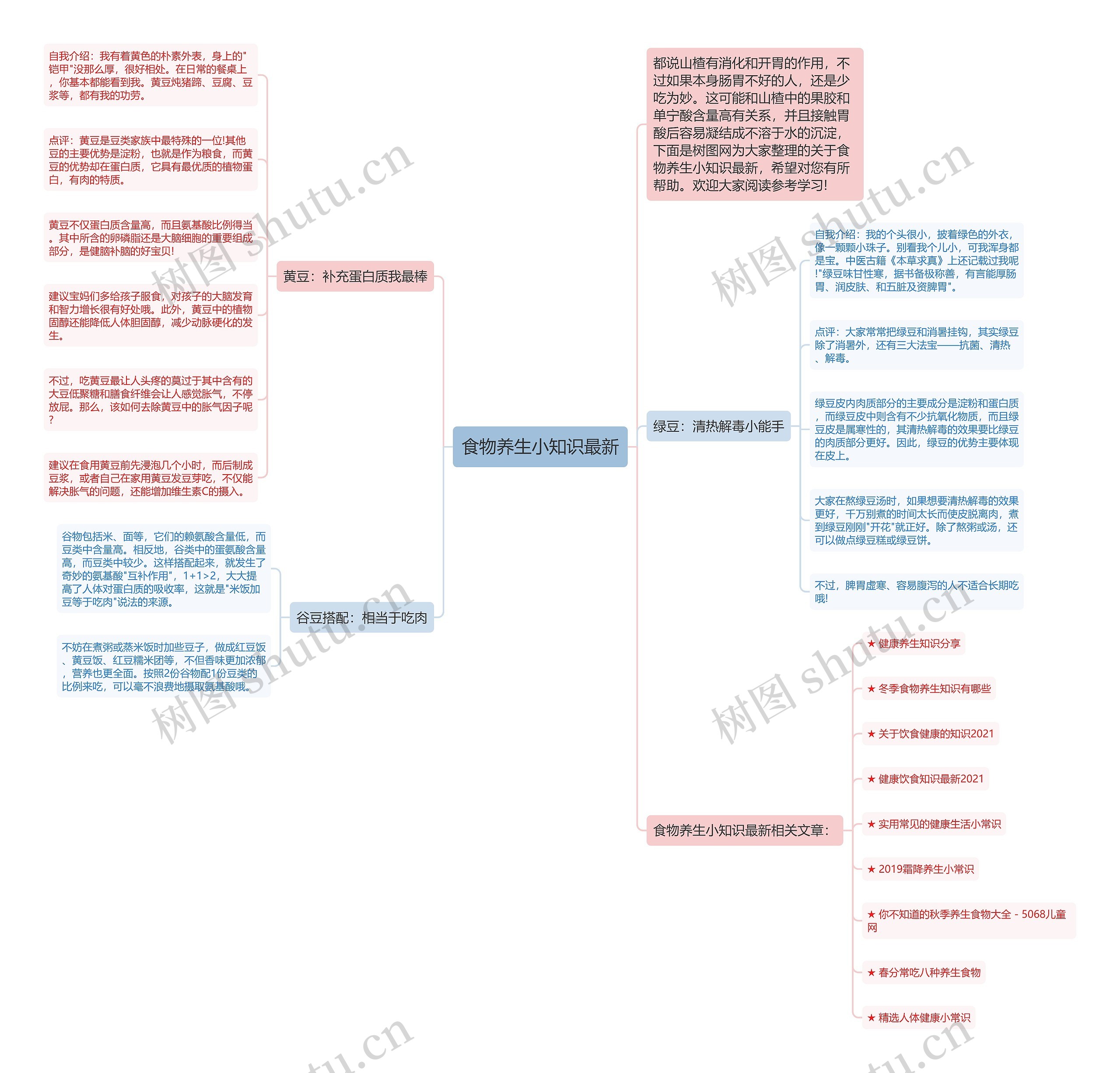 食物养生小知识最新思维导图