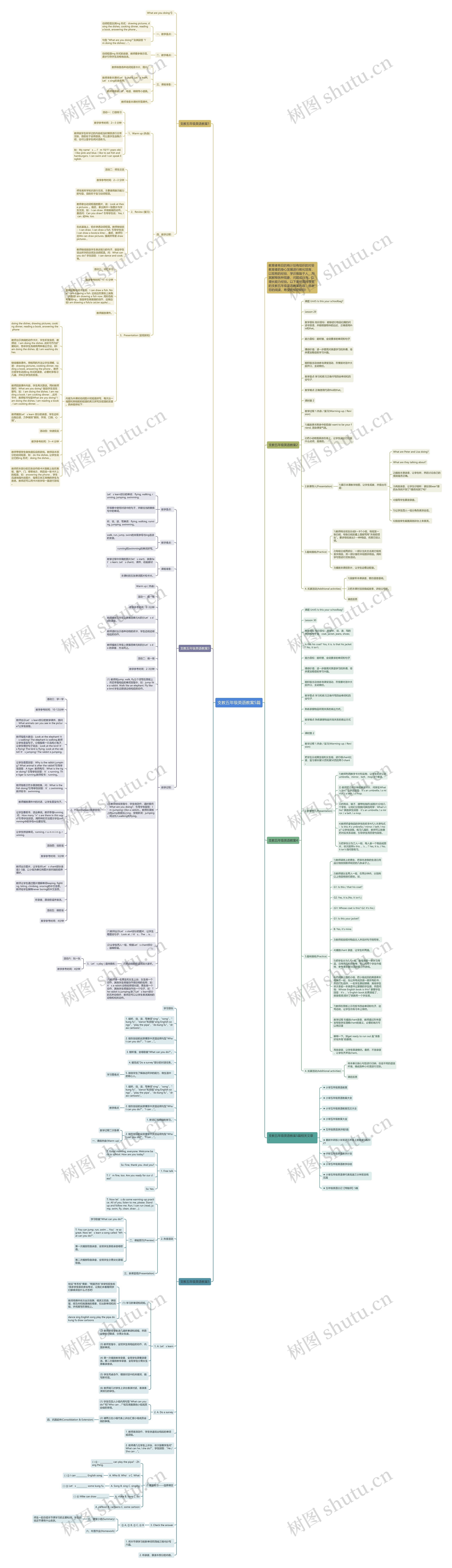 支教五年级英语教案5篇思维导图