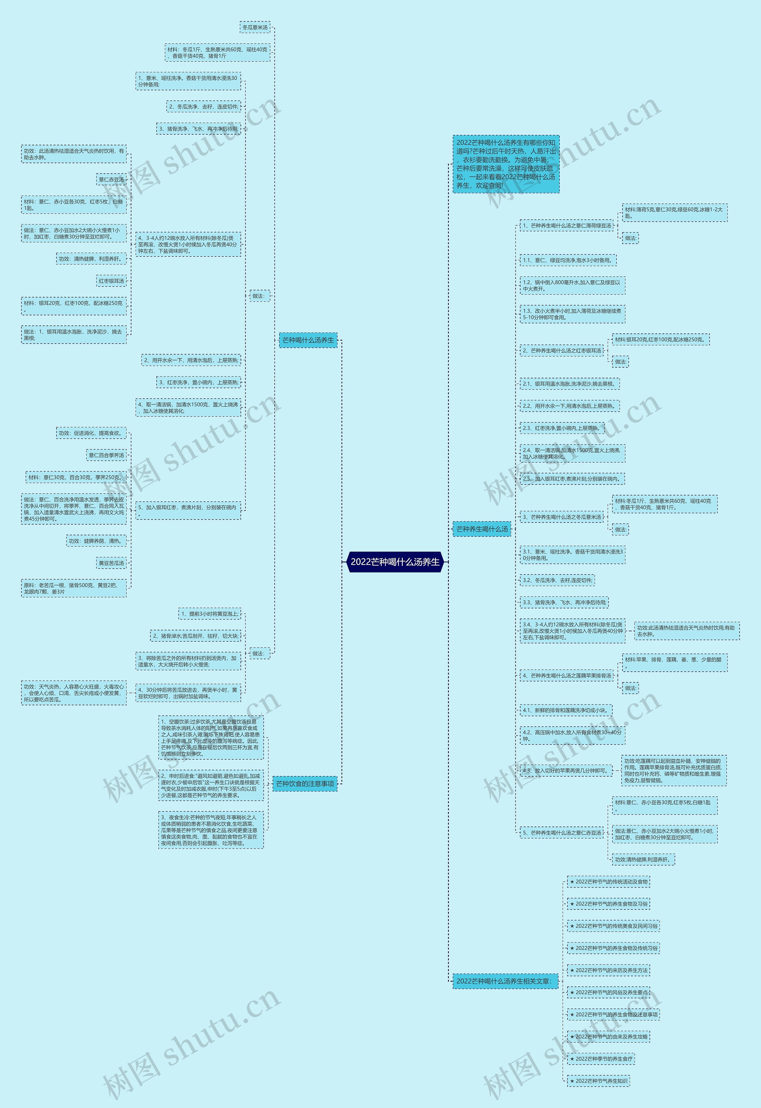 2022芒种喝什么汤养生思维导图