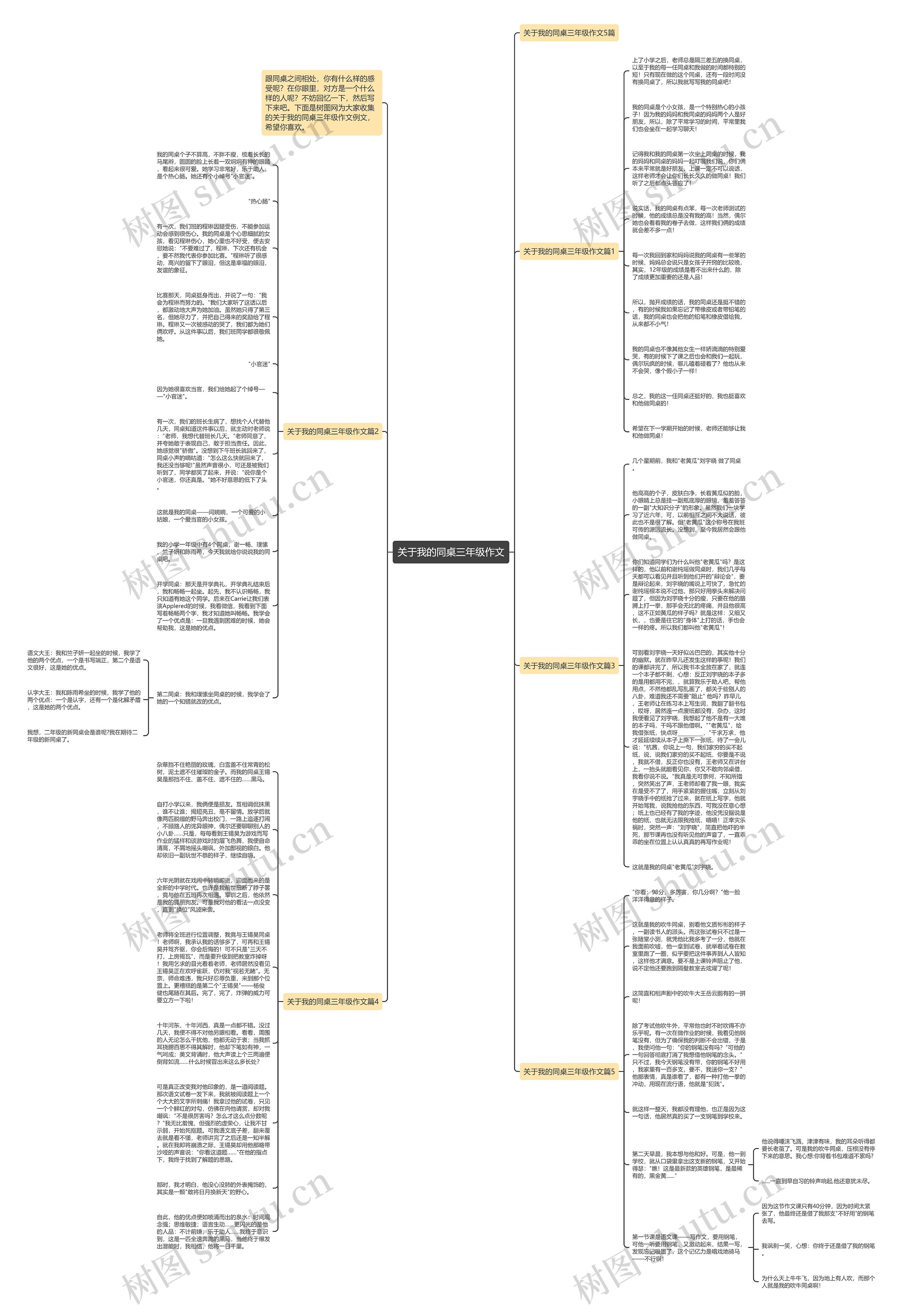 关于我的同桌三年级作文思维导图