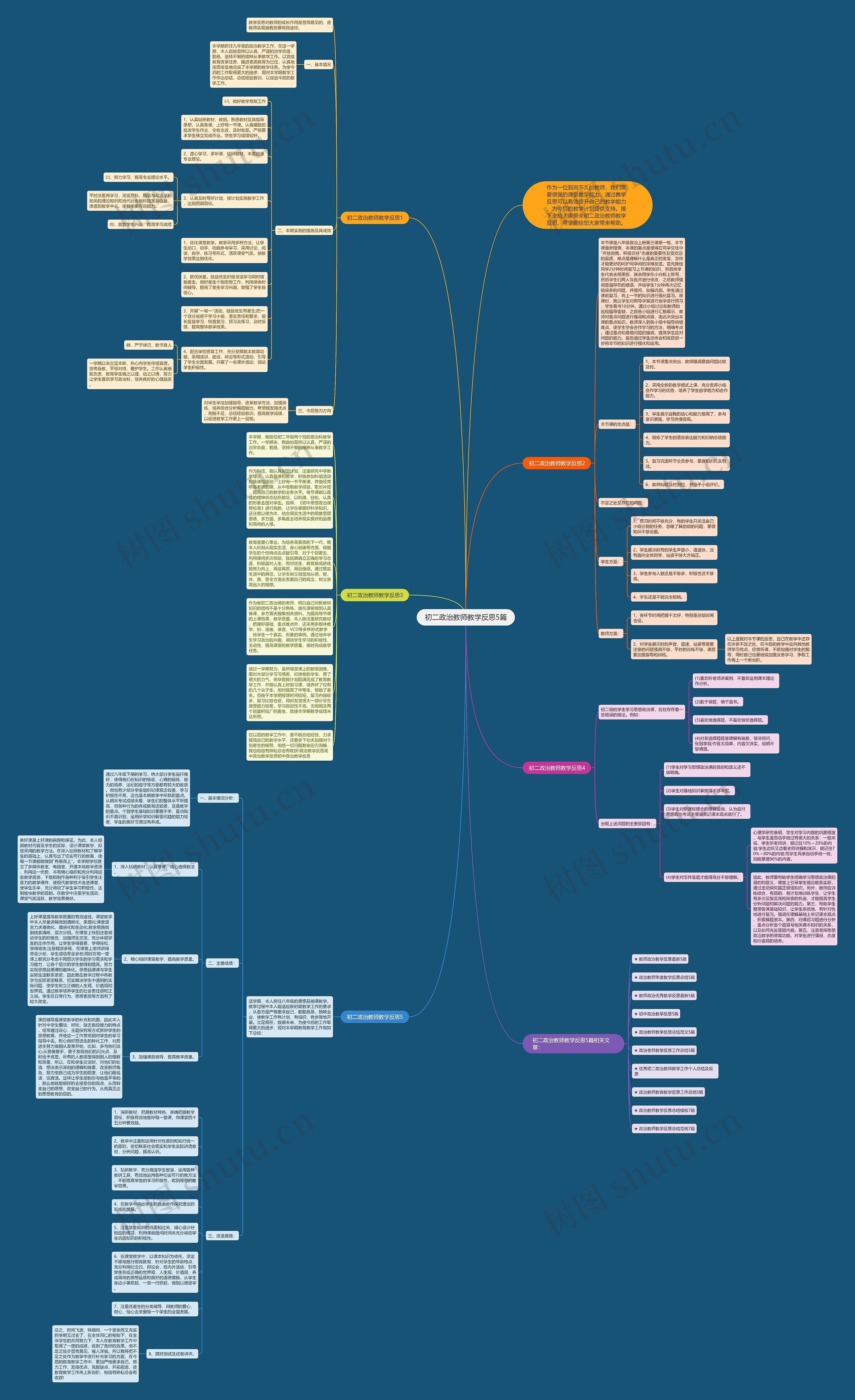 初二政治教师教学反思5篇思维导图