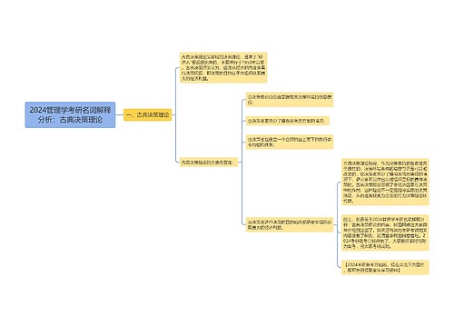 2024管理学考研名词解释分析：古典决策理论