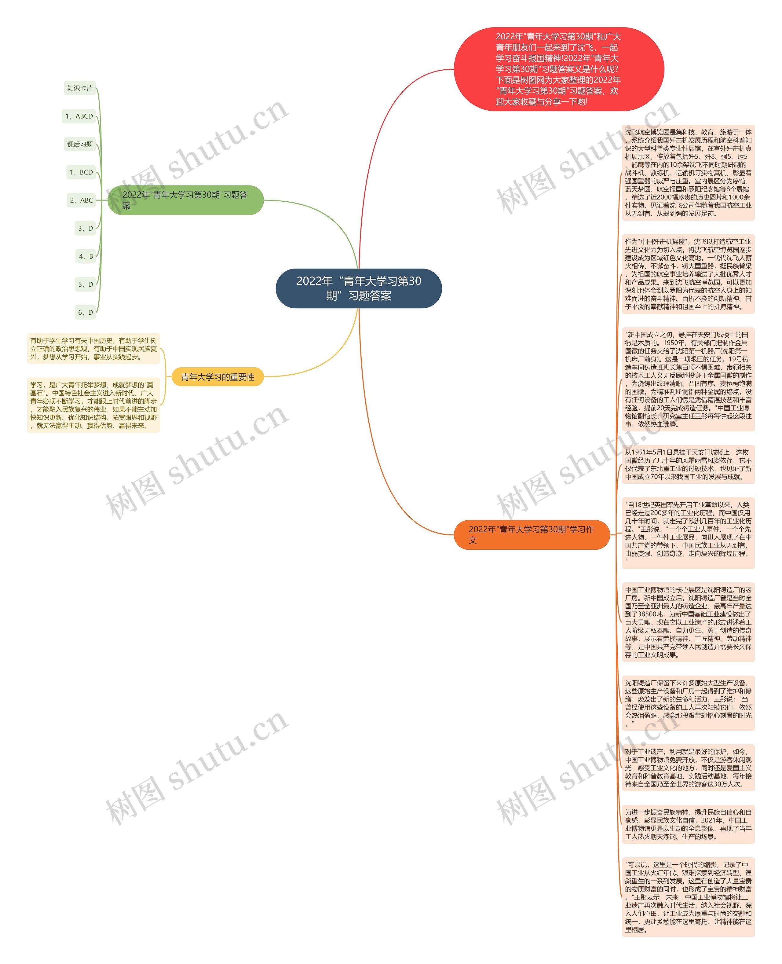 2022年“青年大学习第30期”习题答案思维导图