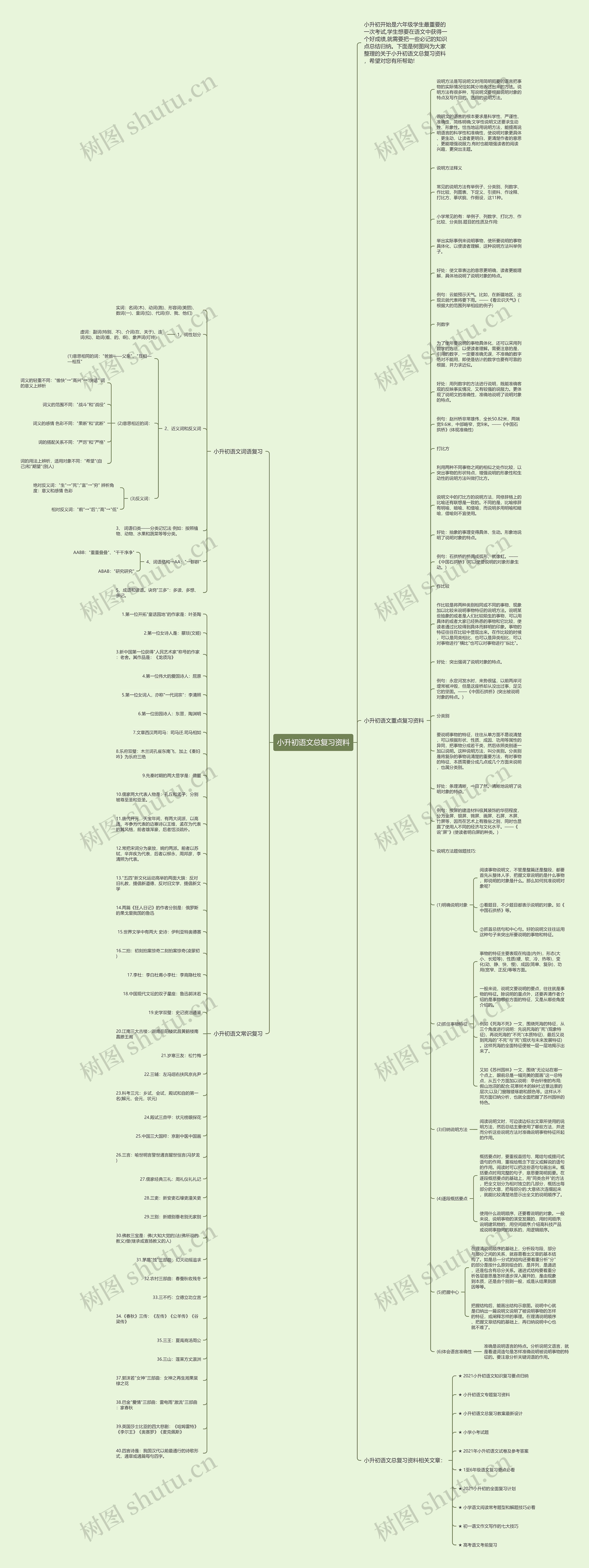 小升初语文总复习资料思维导图