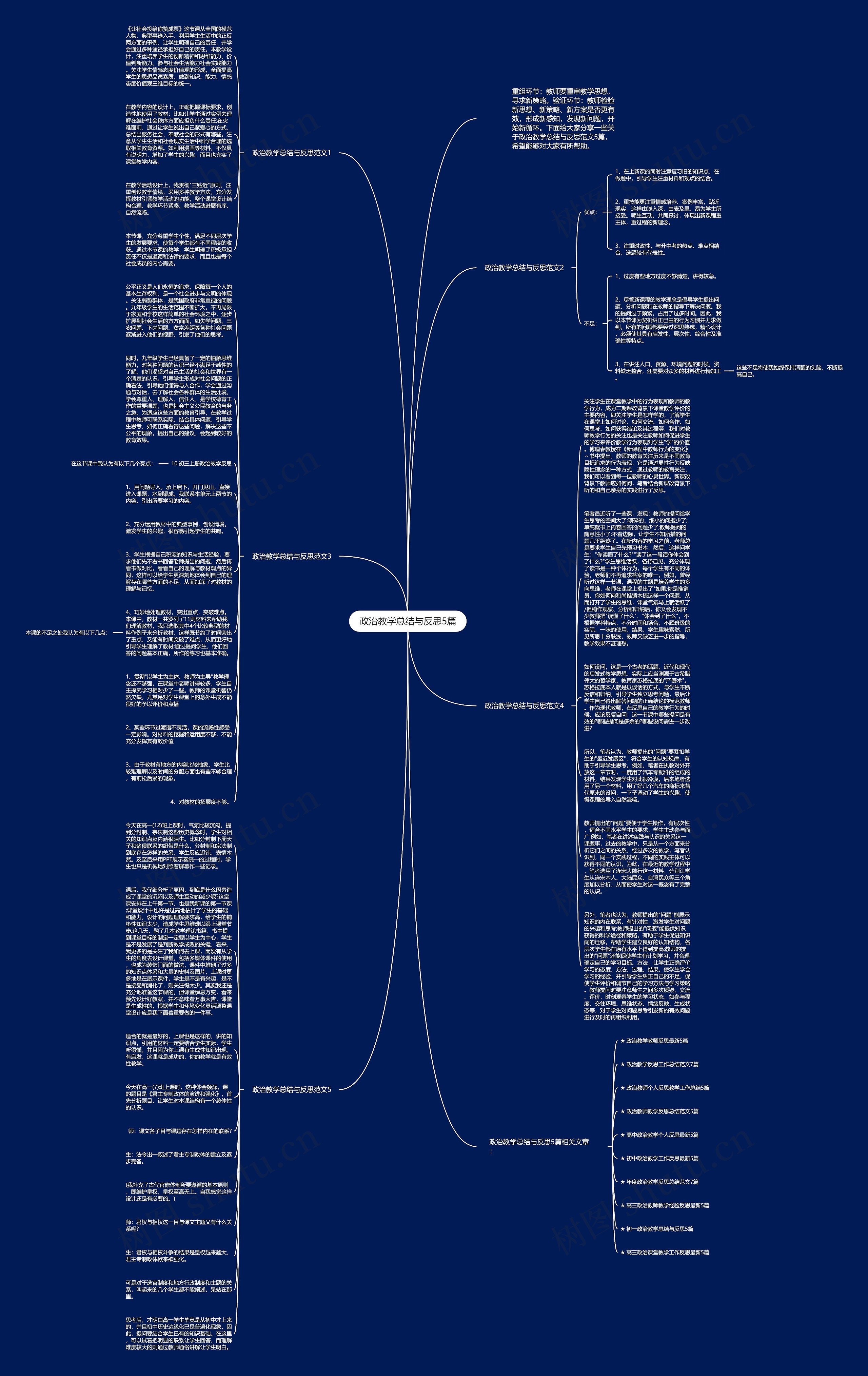政治教学总结与反思5篇思维导图