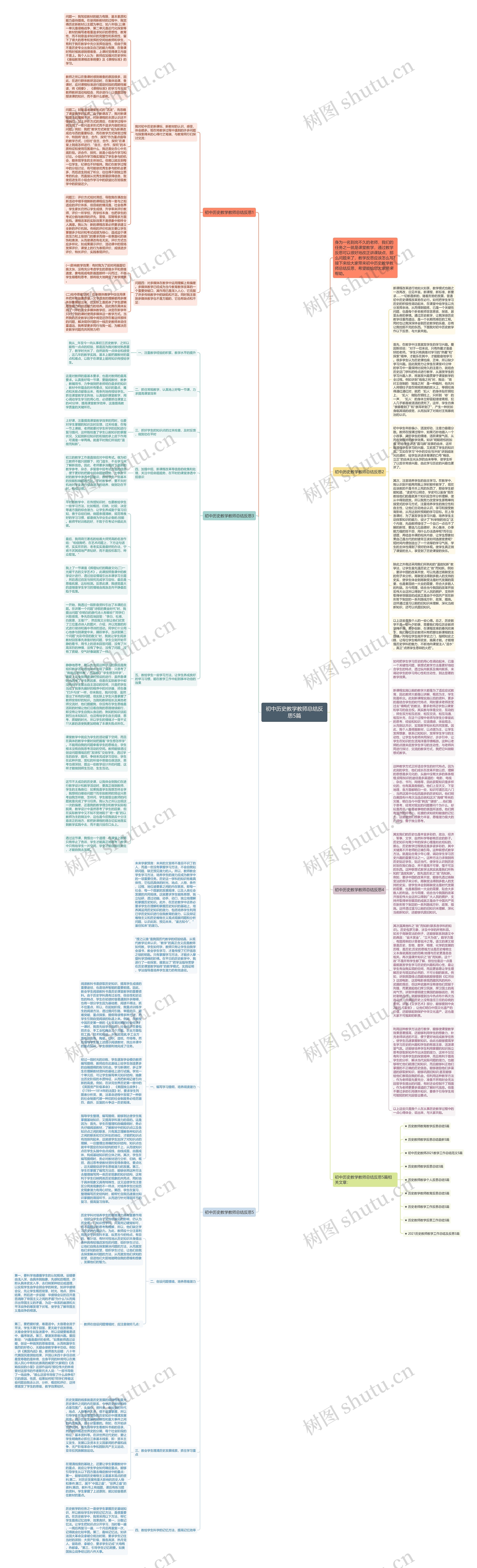初中历史教学教师总结反思5篇思维导图