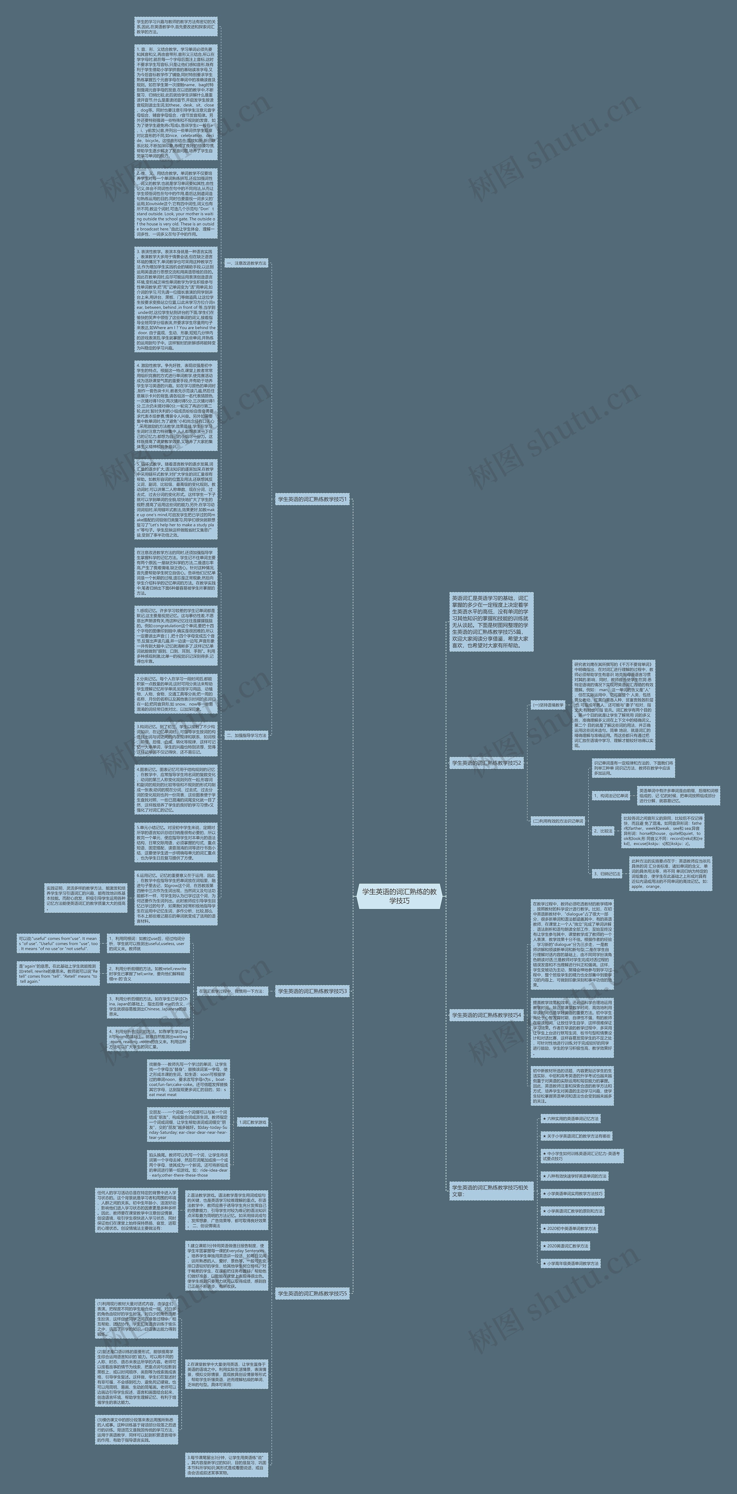 学生英语的词汇熟练的教学技巧思维导图