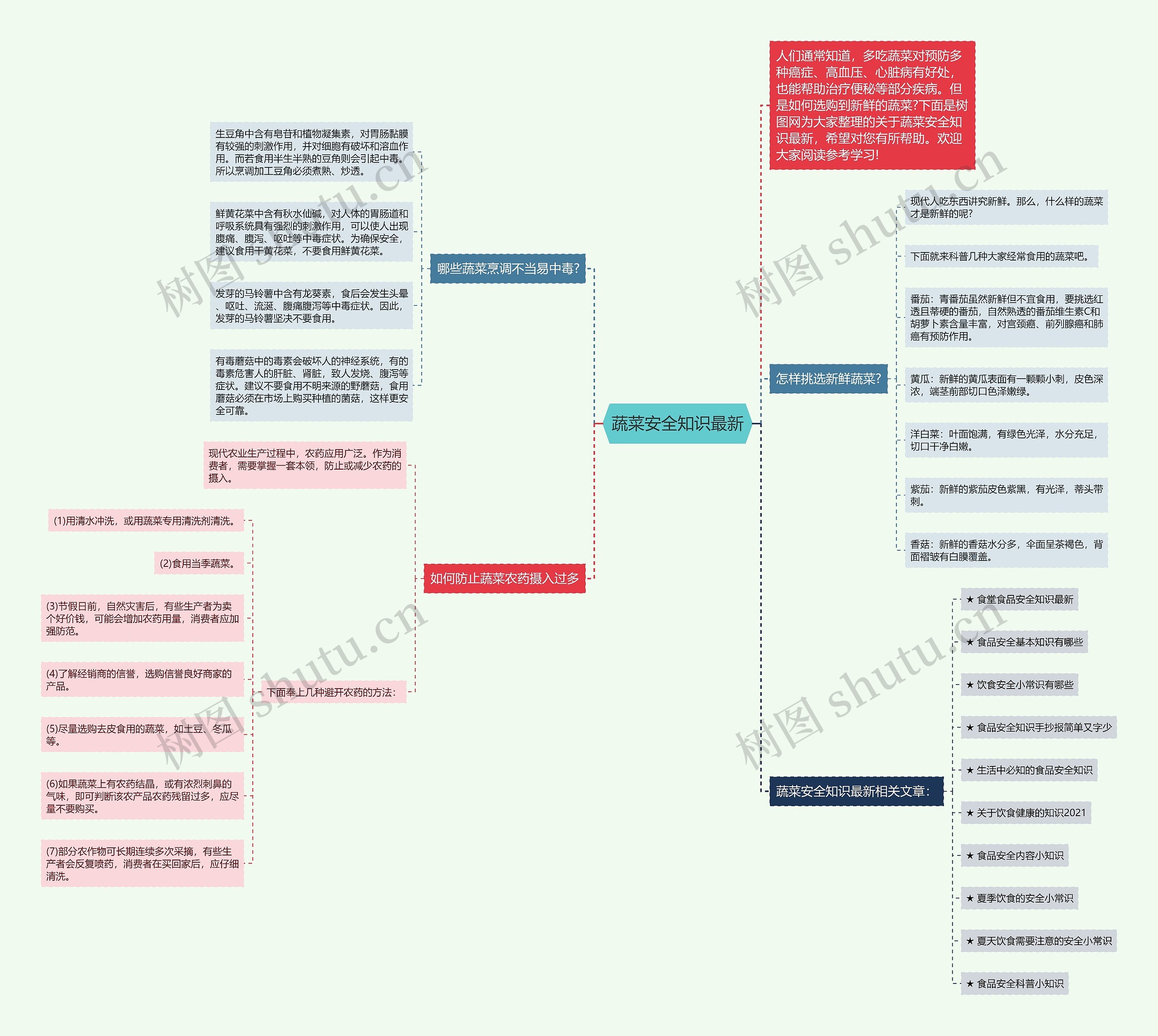 蔬菜安全知识最新思维导图