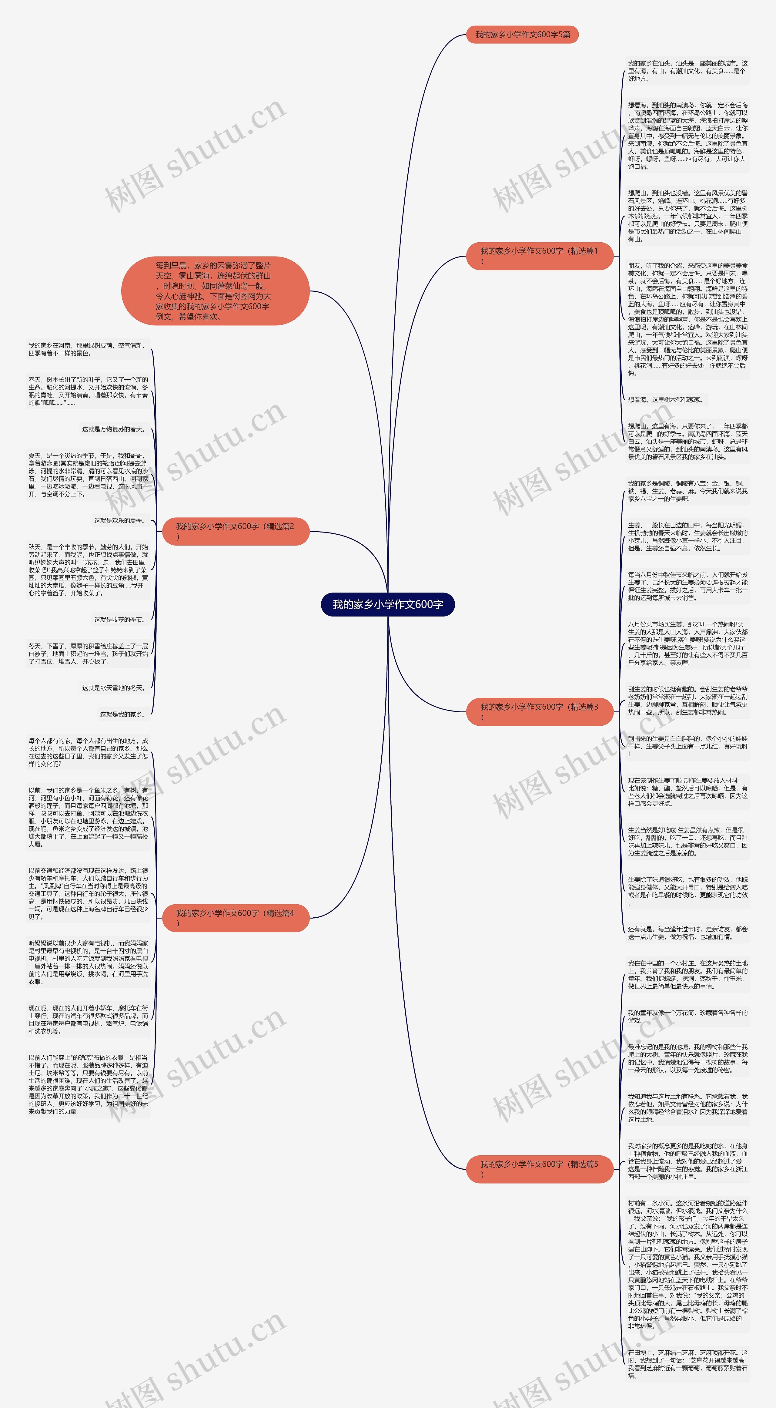 我的家乡小学作文600字思维导图