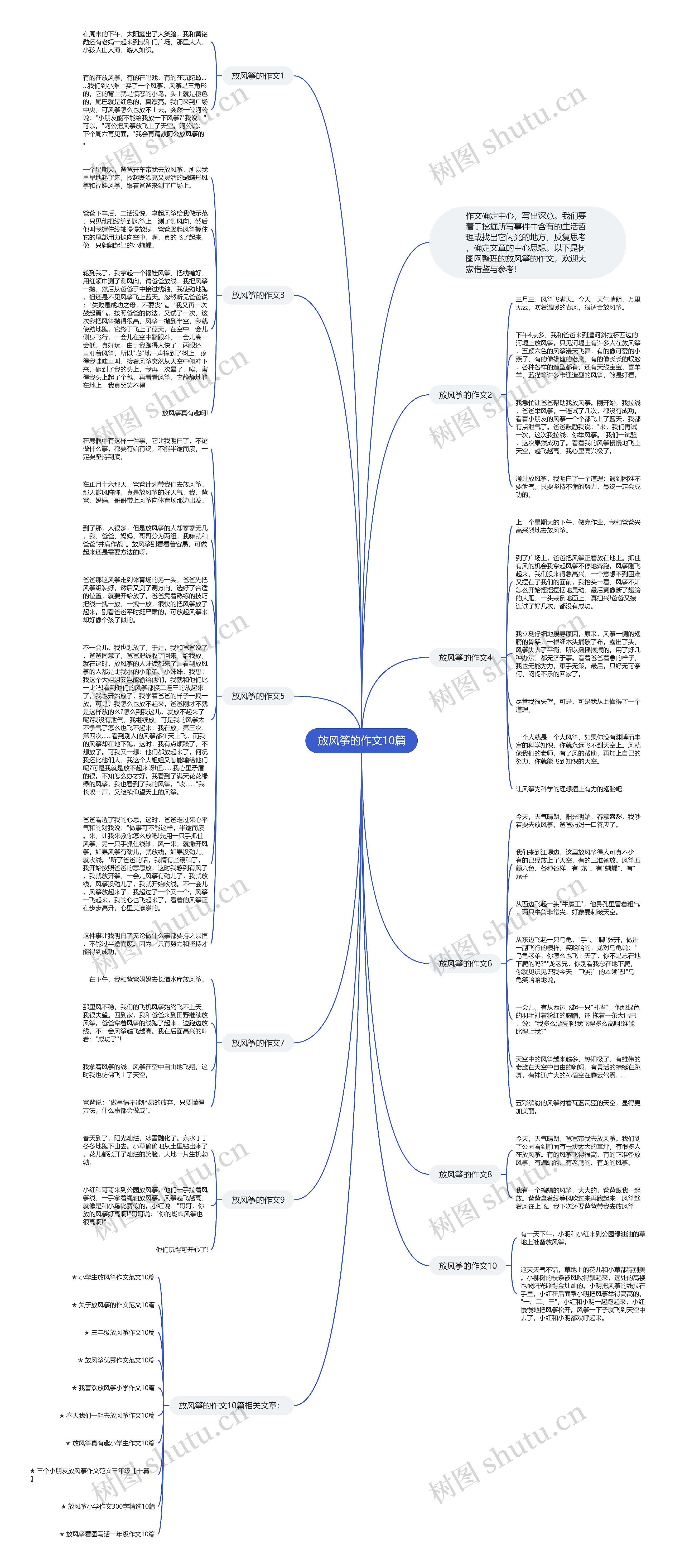 放风筝的作文10篇思维导图