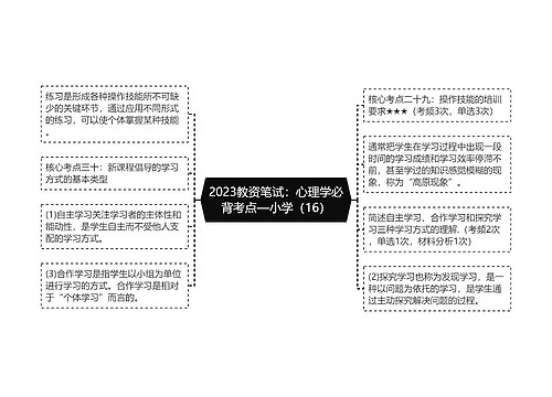 2023教资笔试：心理学必背考点—小学（16）