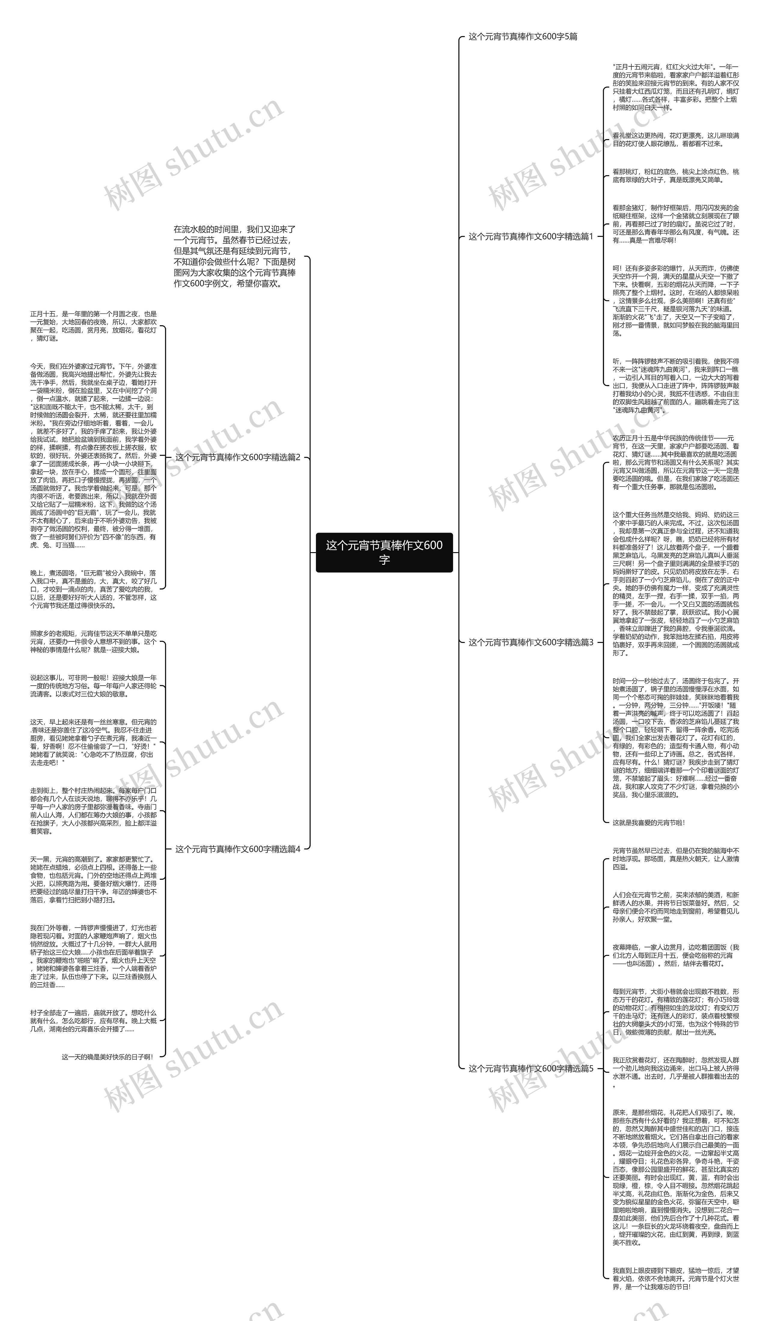 这个元宵节真棒作文600字思维导图