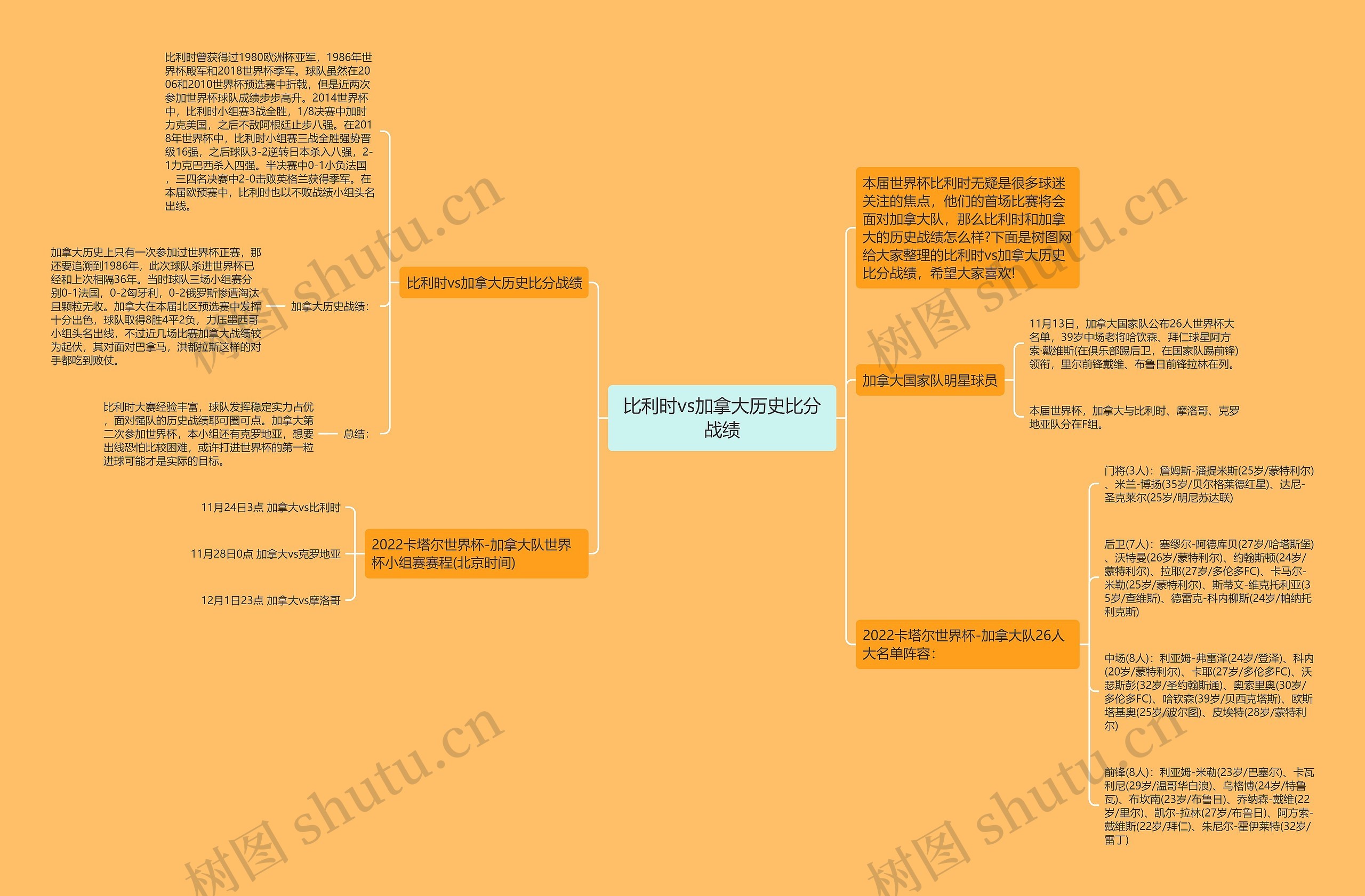 比利时vs加拿大历史比分战绩思维导图